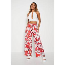 I Saw It First ISAWITFIRST Wide Leg Printed Trouser With Draw Cord