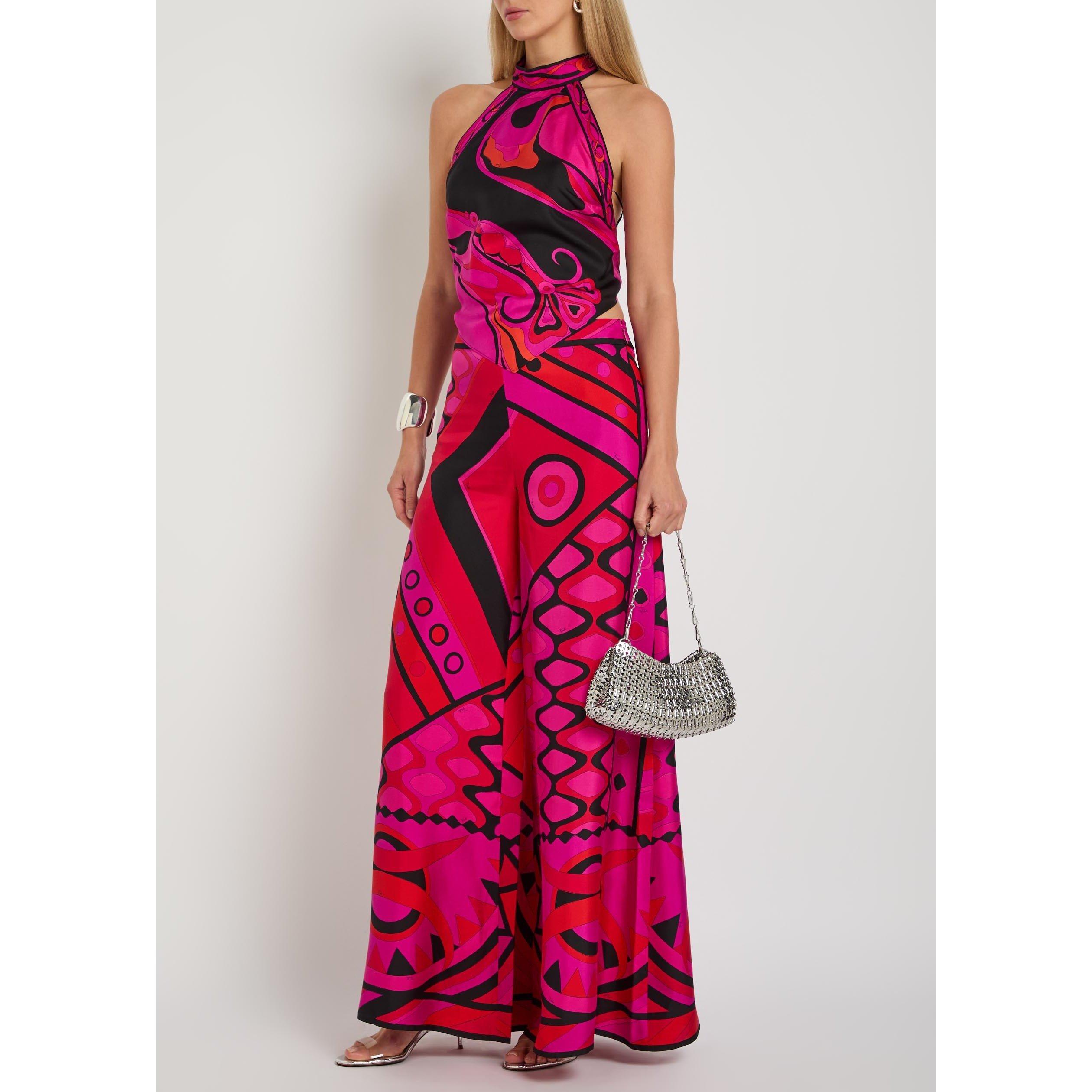 PINK AND OTHER - PUCCI - Women's Silk Wide-Leg Trousers - 5