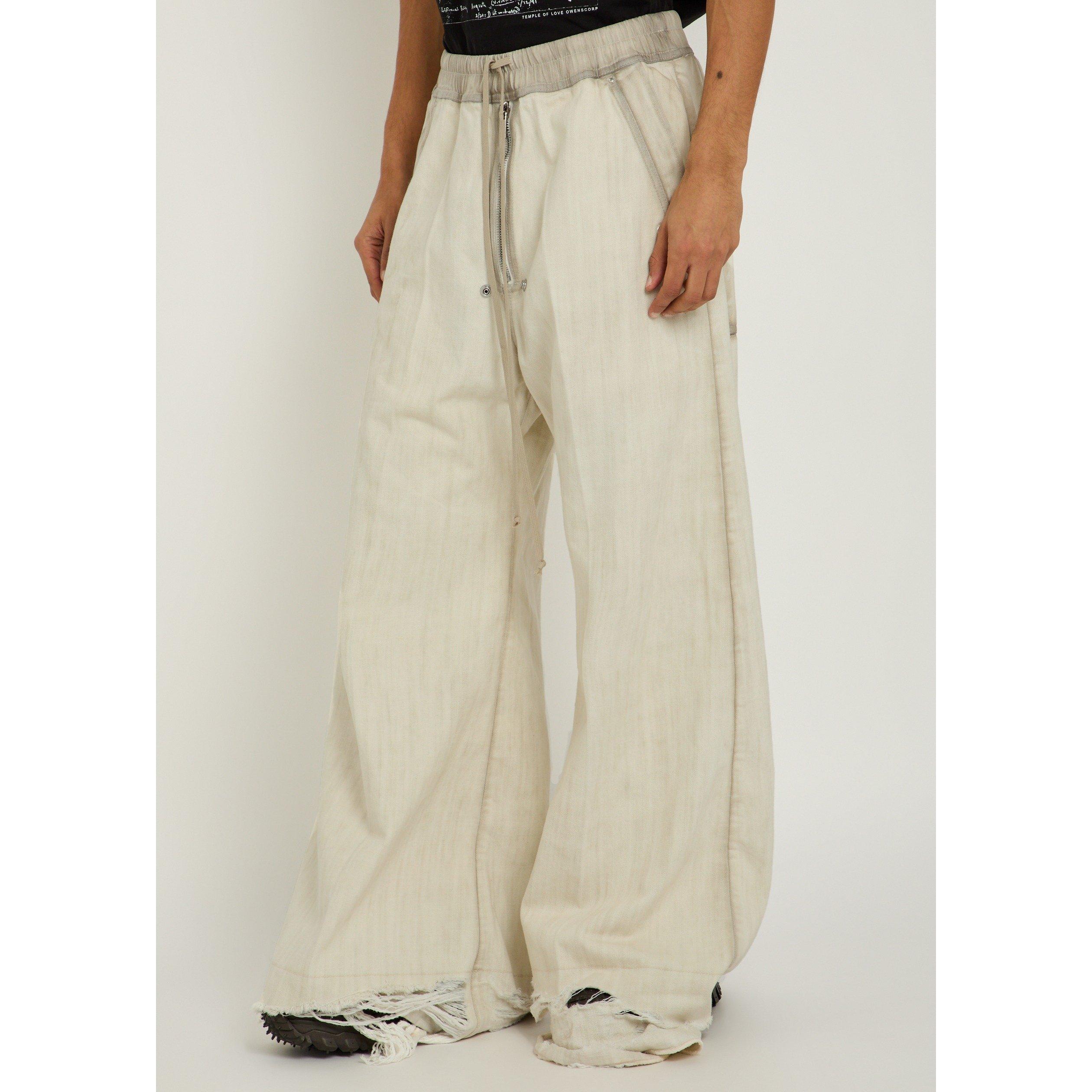 OFF WHITE - Rick Owens - Men's Bela Cotton Wide-Leg Trousers - 2