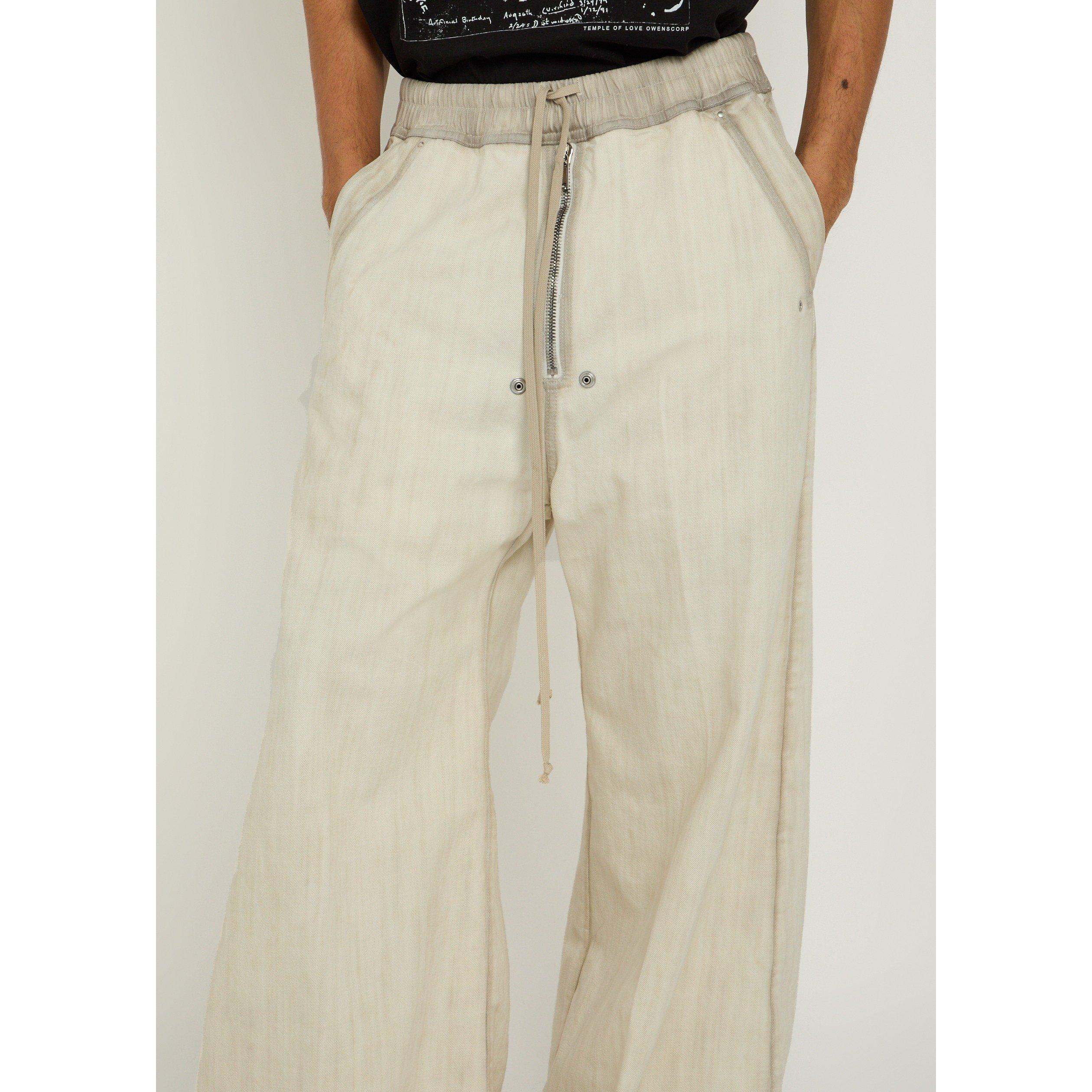OFF WHITE - Rick Owens - Men's Bela Cotton Wide-Leg Trousers - 4