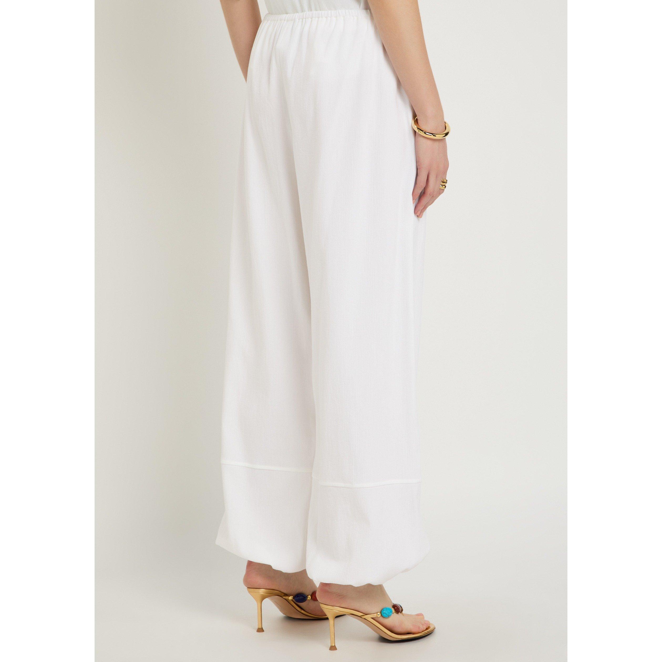 WHITE - Stella McCartney - Women's Balloon Cotton Trousers - 3
