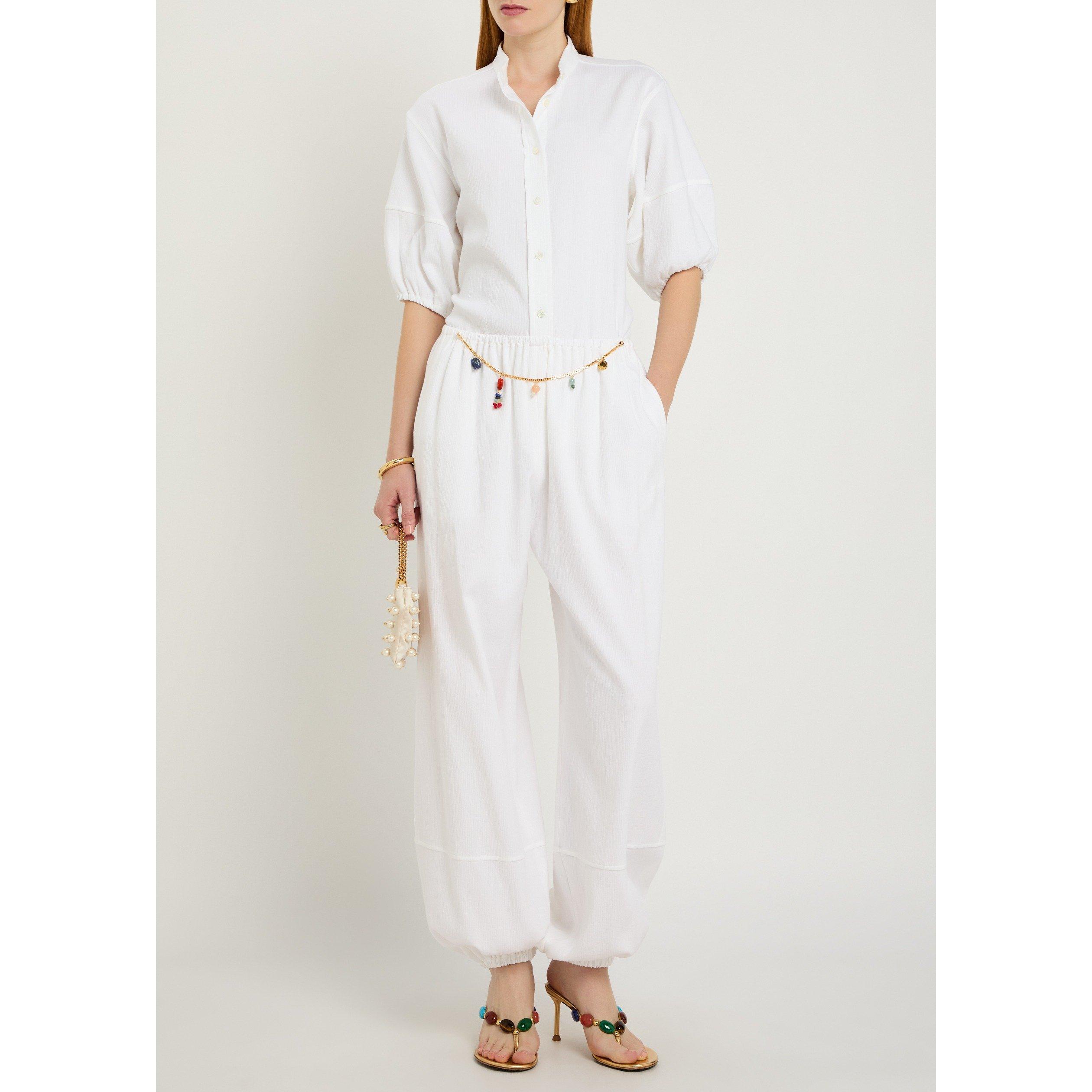 WHITE - Stella McCartney - Women's Balloon Cotton Trousers - 5