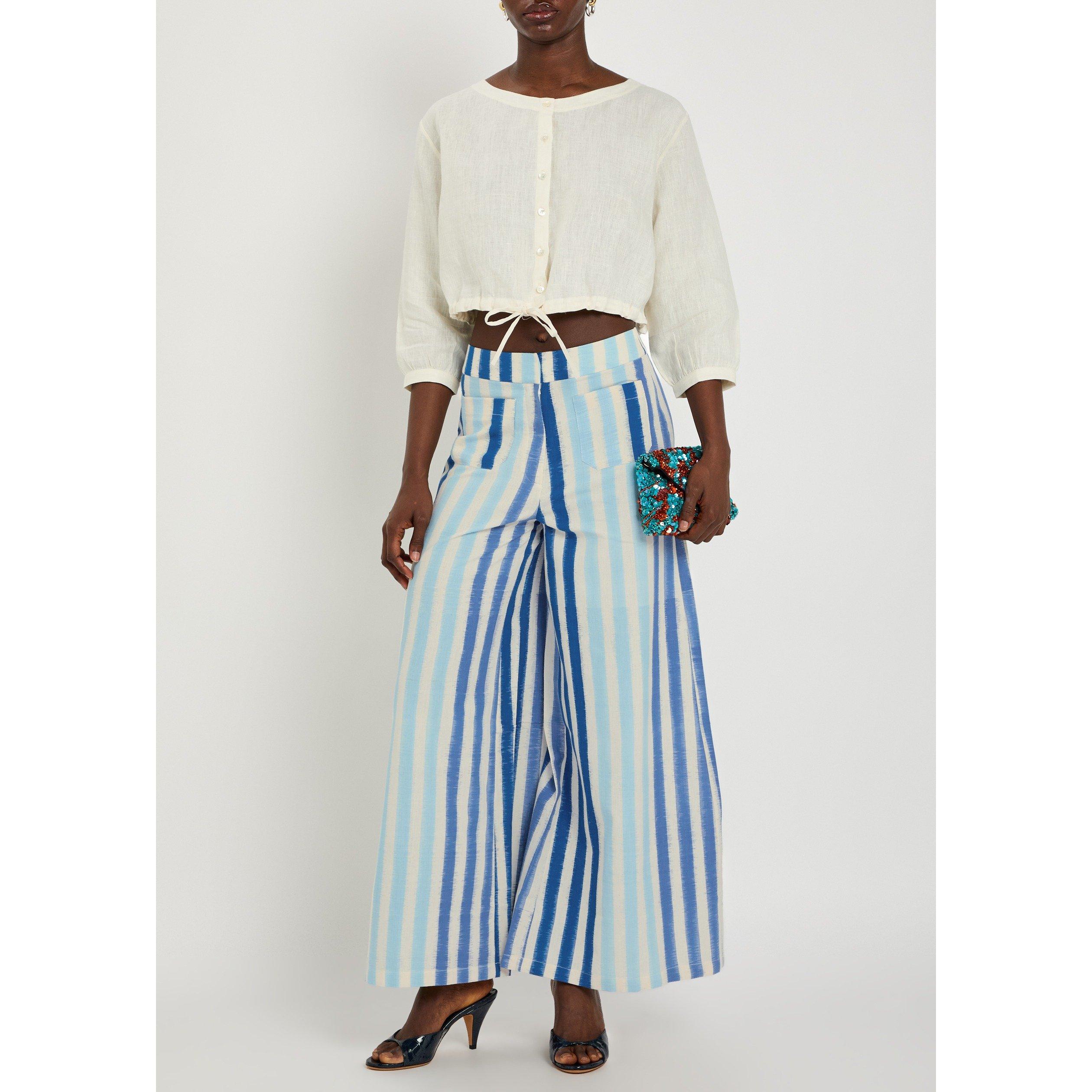 BLUE AND OTHER - Emporio Sirenuse - TR ADELE STRIPE IKAT TROUSERS - 5