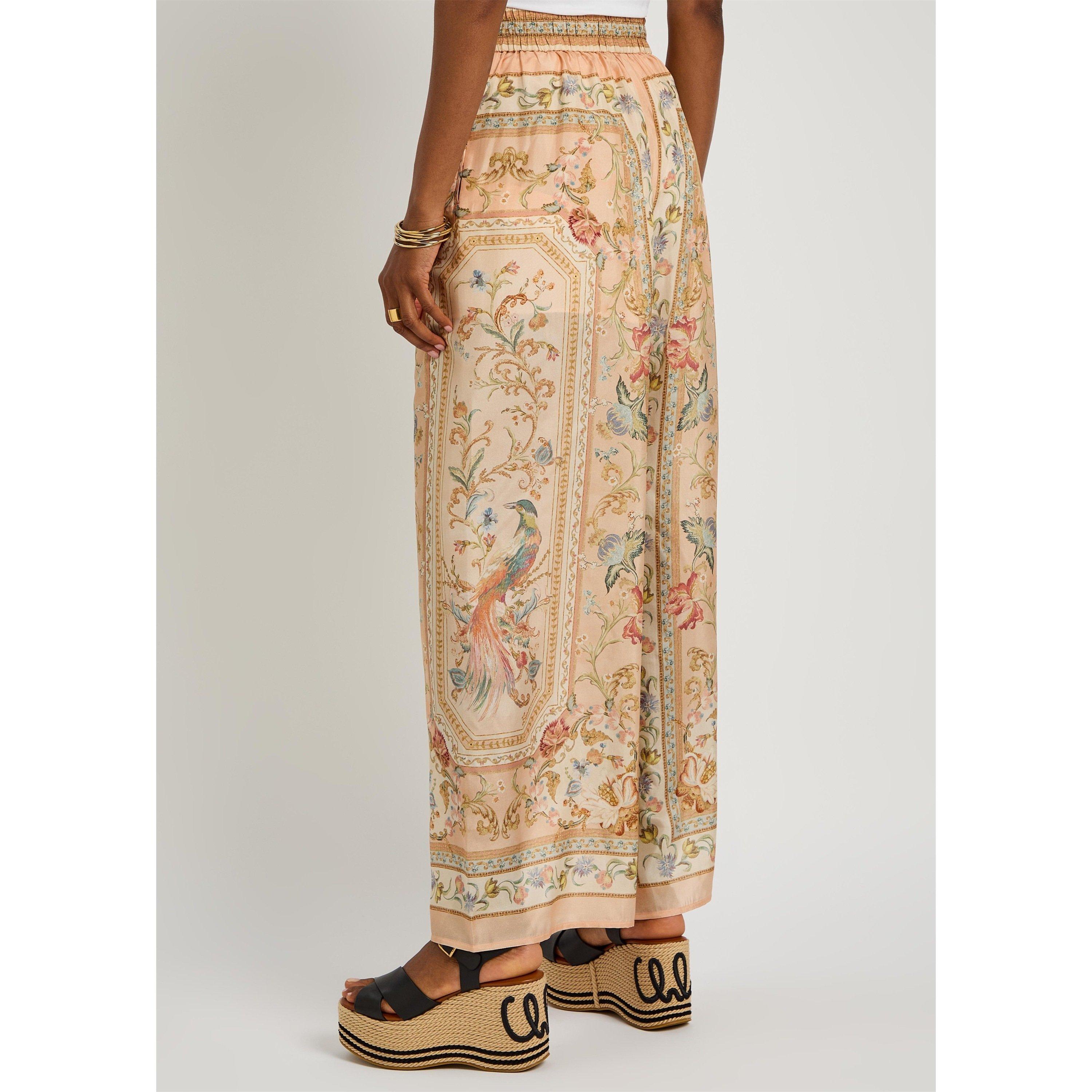 PINK AND OTHER - Zimmermann - Women's Roselight Silk Relaxed-Fit Wide-Leg Trousers - 3