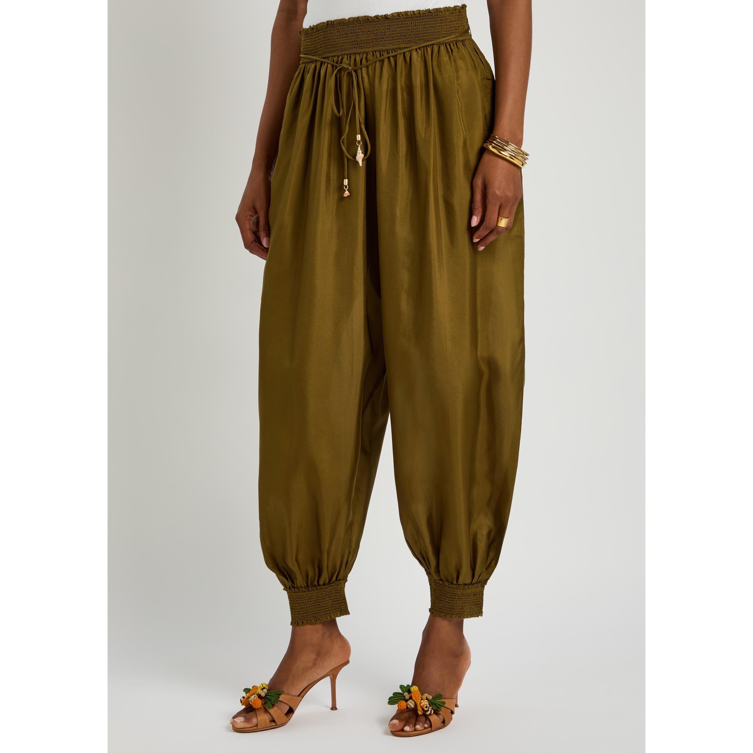 OLIVE - Zimmermann - Women's Mahon Silk Harem Trousers - 2