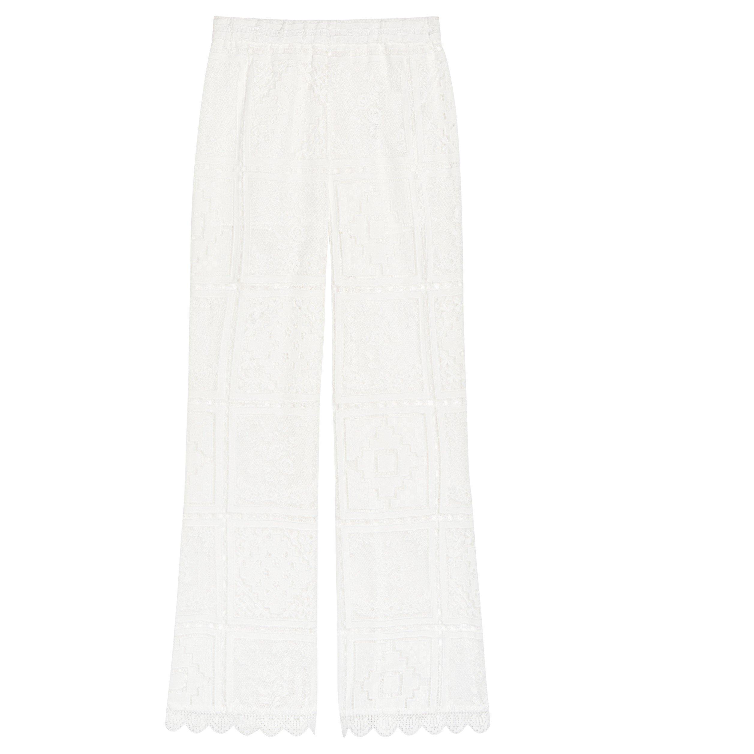 IVORY - Zimmermann - Women's Aster Embroidered Wide-Leg Trousers - 1