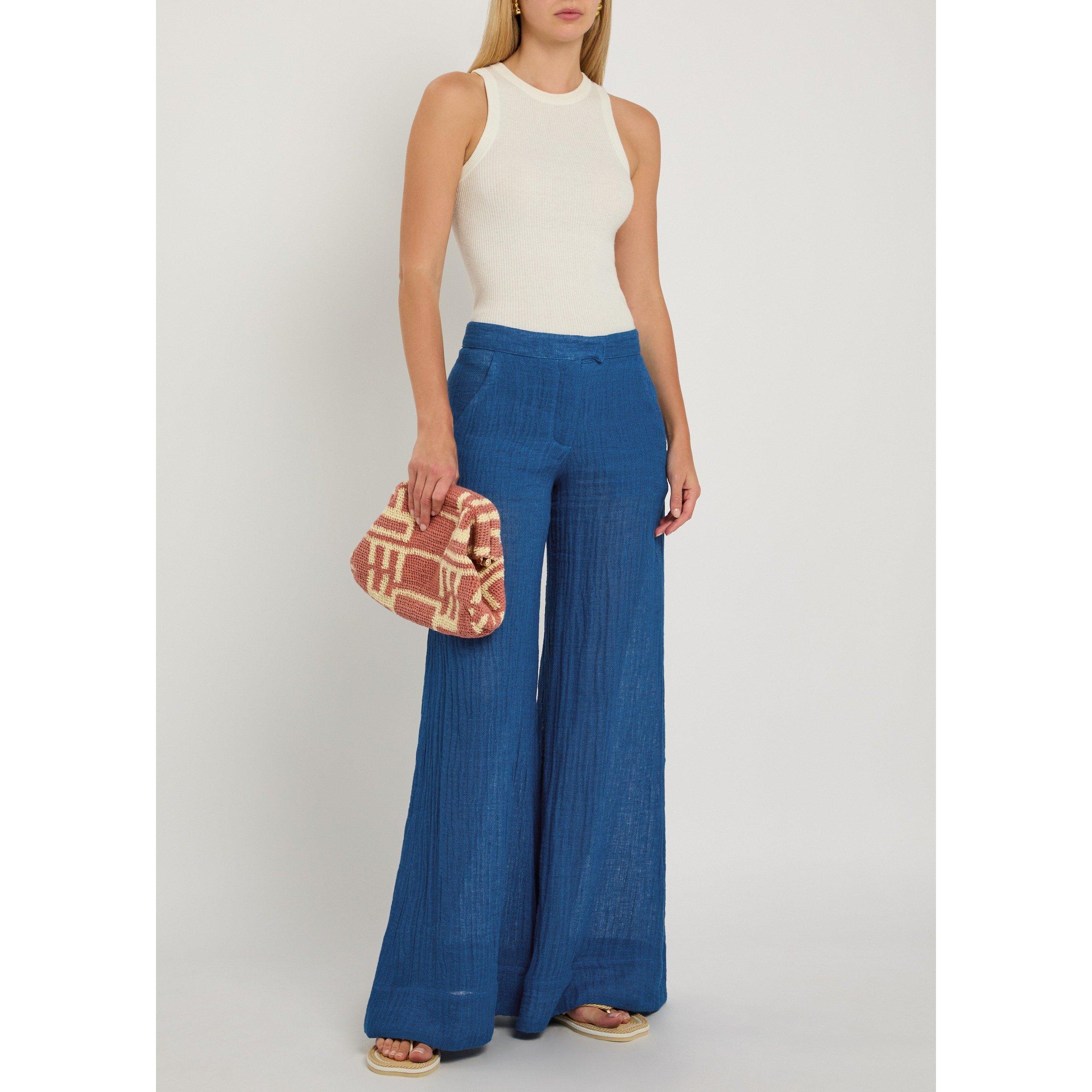 BLUE - Lisa Marie Fernandez - TR LOW-WAIST WIDE LEG PANT - 5