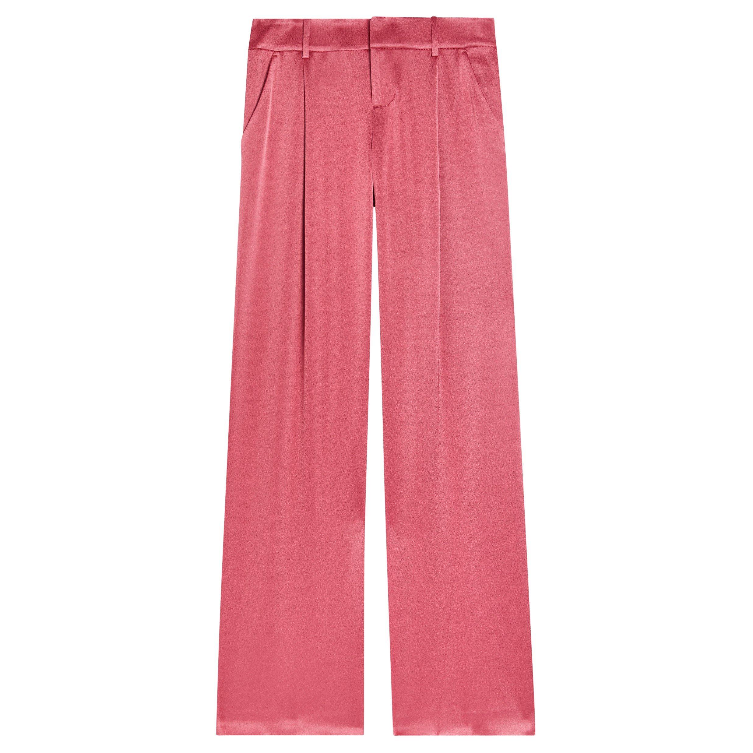 PINK - Alice And Olivia - Women's Eric Satin Wide-Leg Trousers - 1