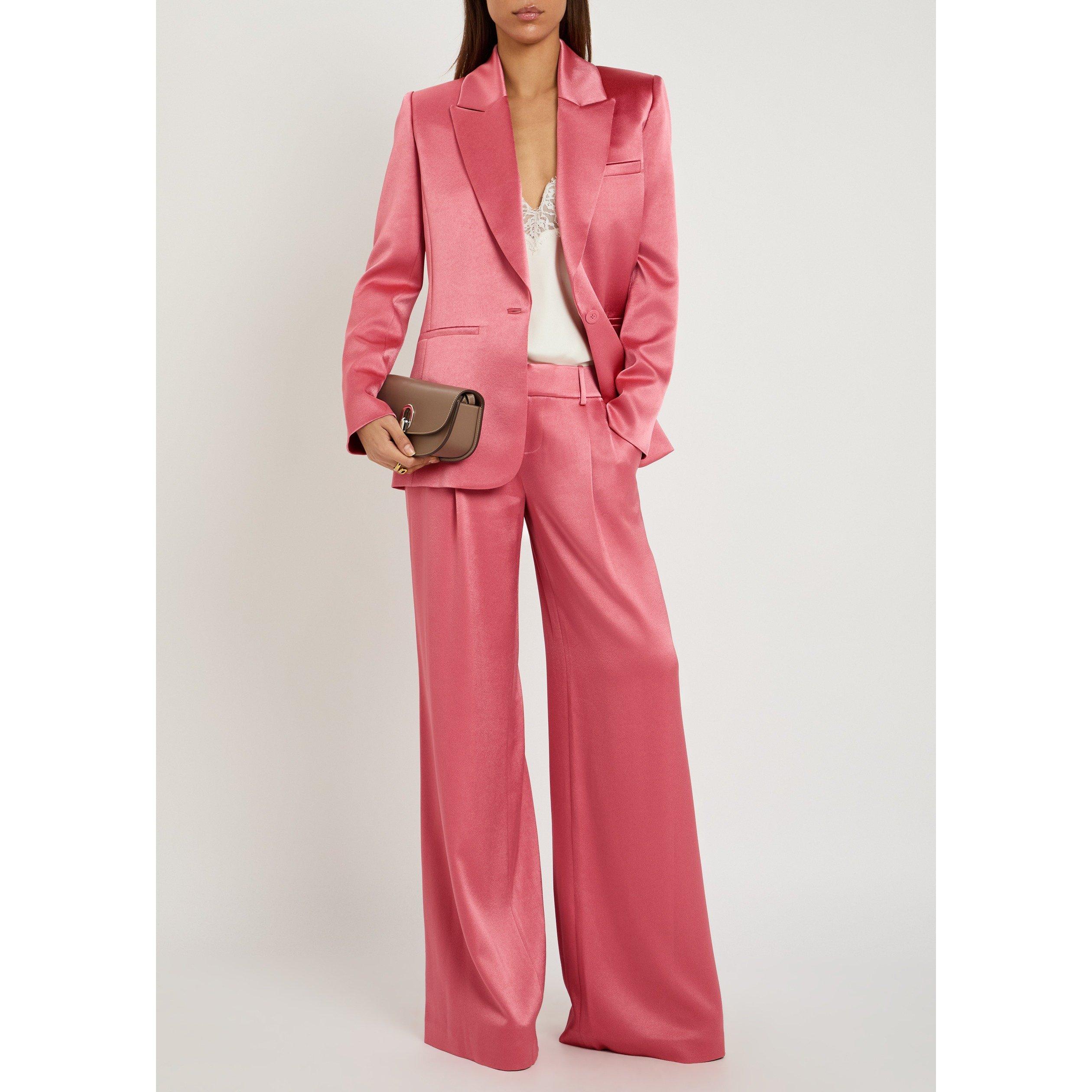 PINK - Alice And Olivia - Women's Eric Satin Wide-Leg Trousers - 5