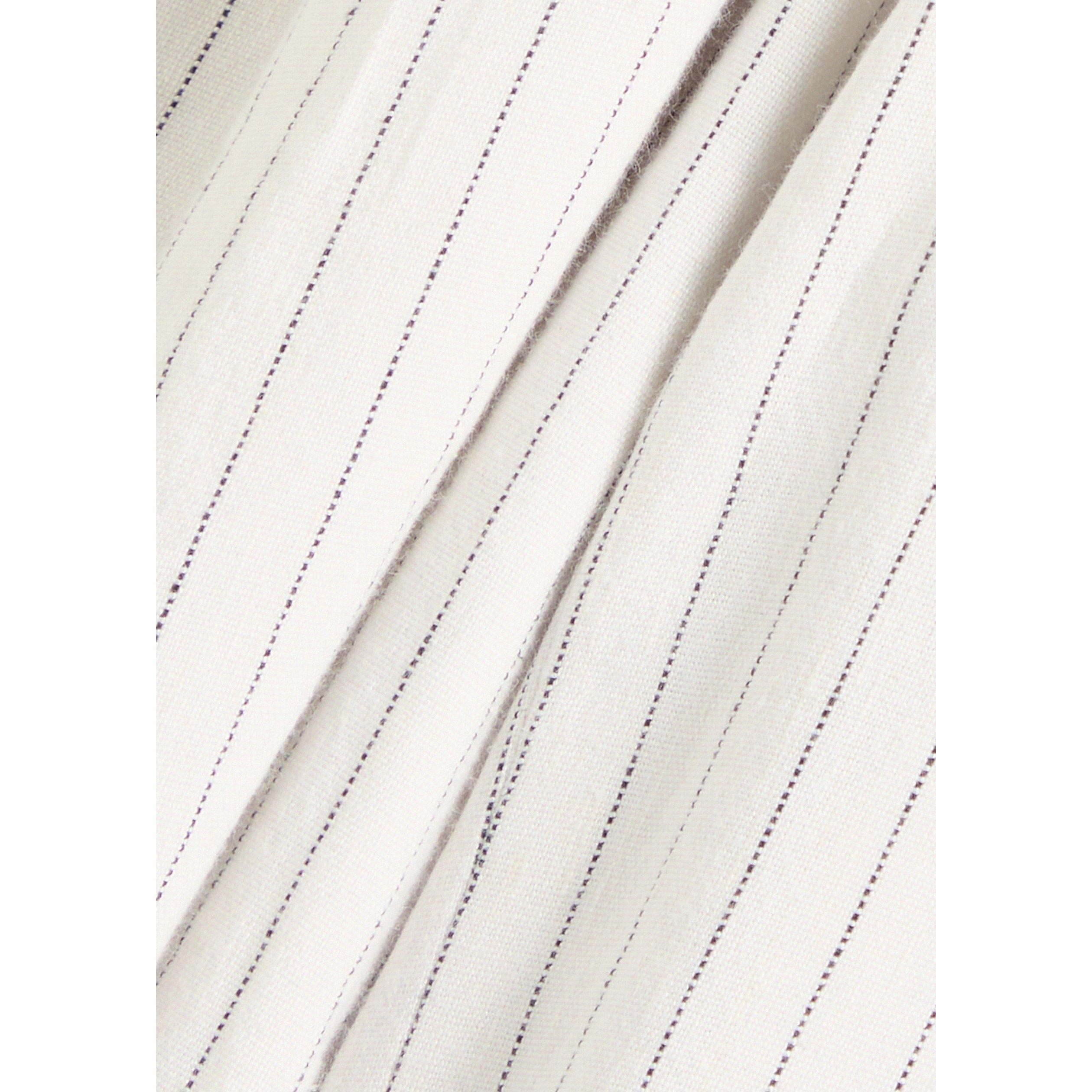 BLACK AND WHITE - Alice And Olivia - Women's Eric Linen Pinstripe Wide-Leg Trousers - 4