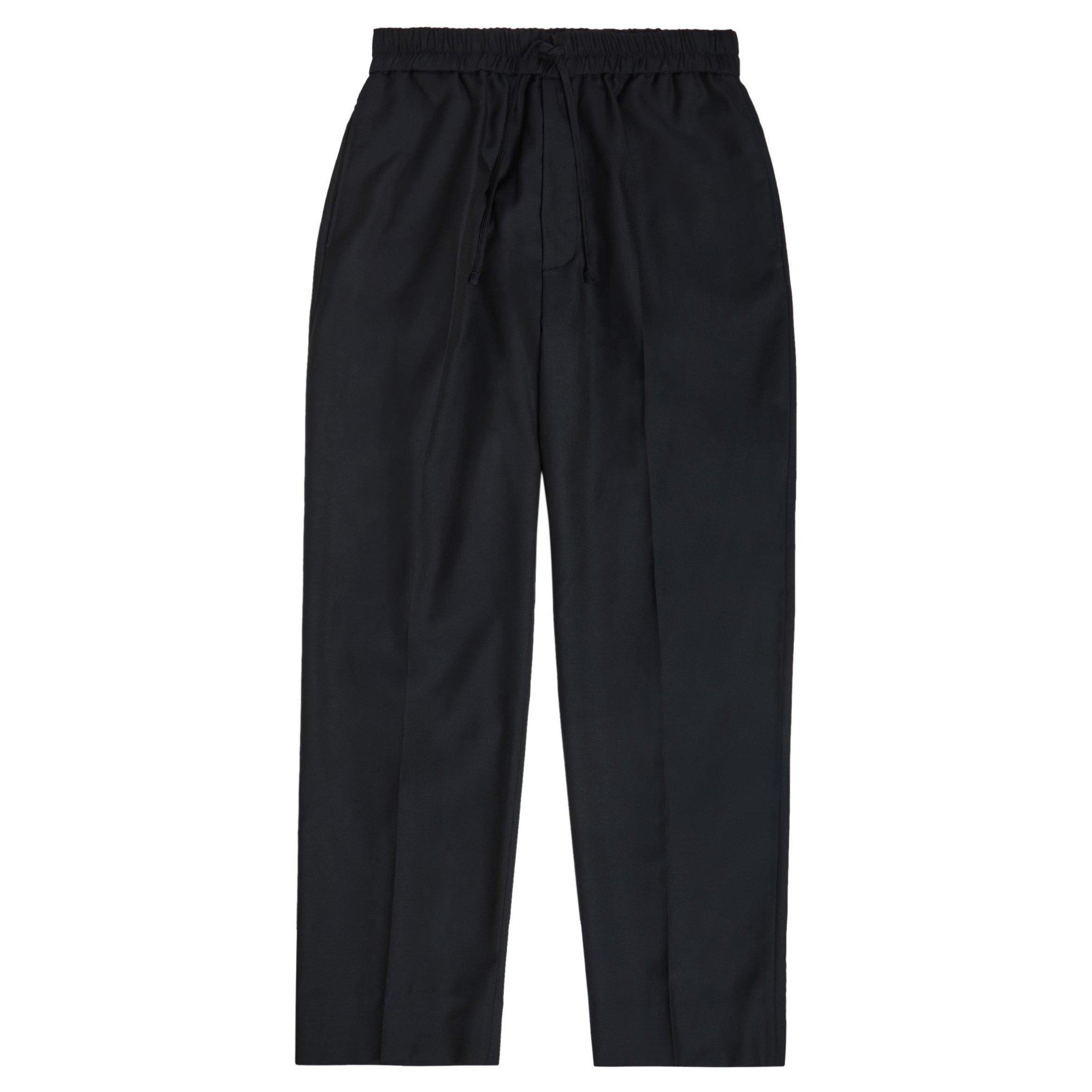 NAVY - Officine Generale - Men's Wool Relaxed-Fit Wide-Leg Trousers - 1