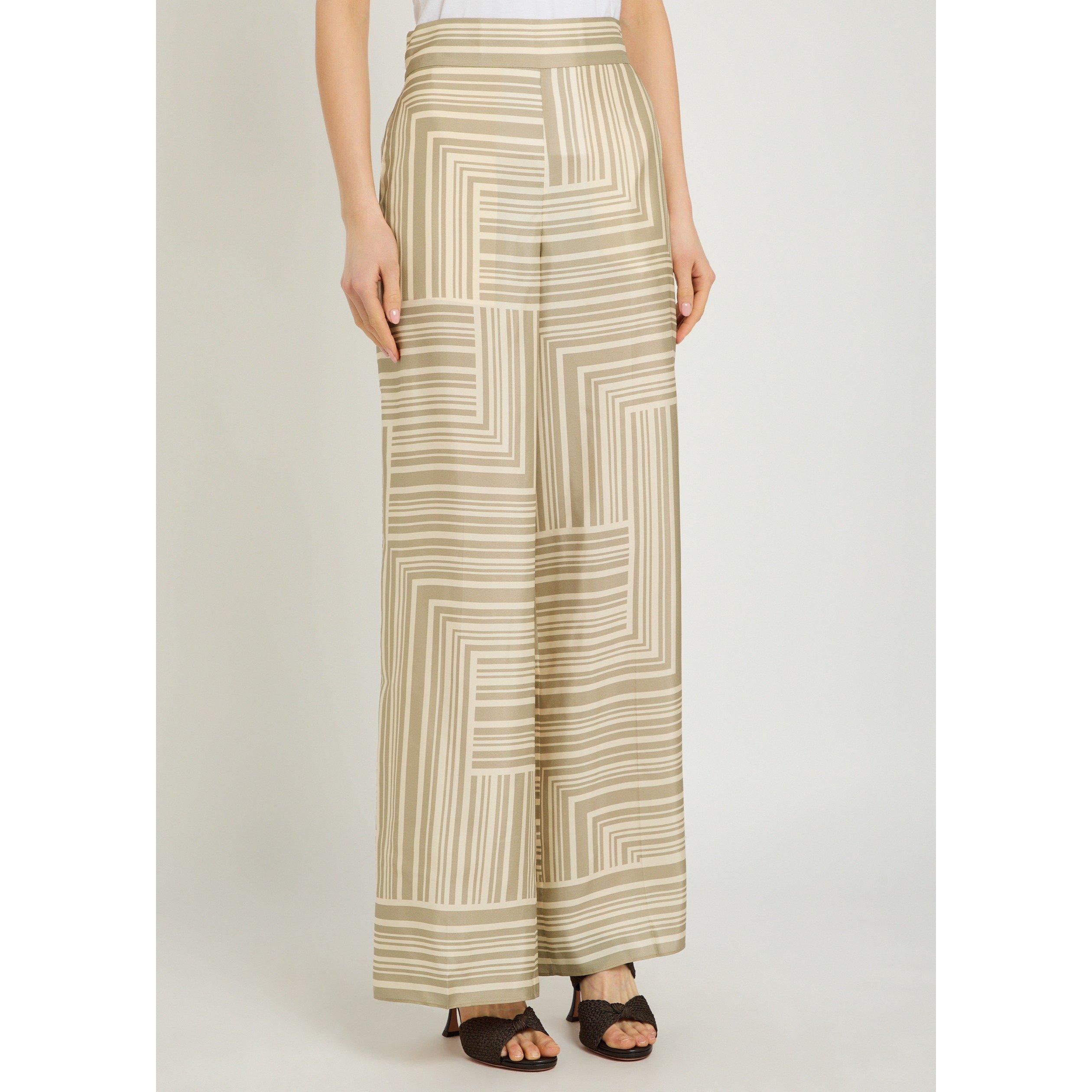 BEIGE - Joseph - TR DIJON GRID SILK TROUSERS - 2