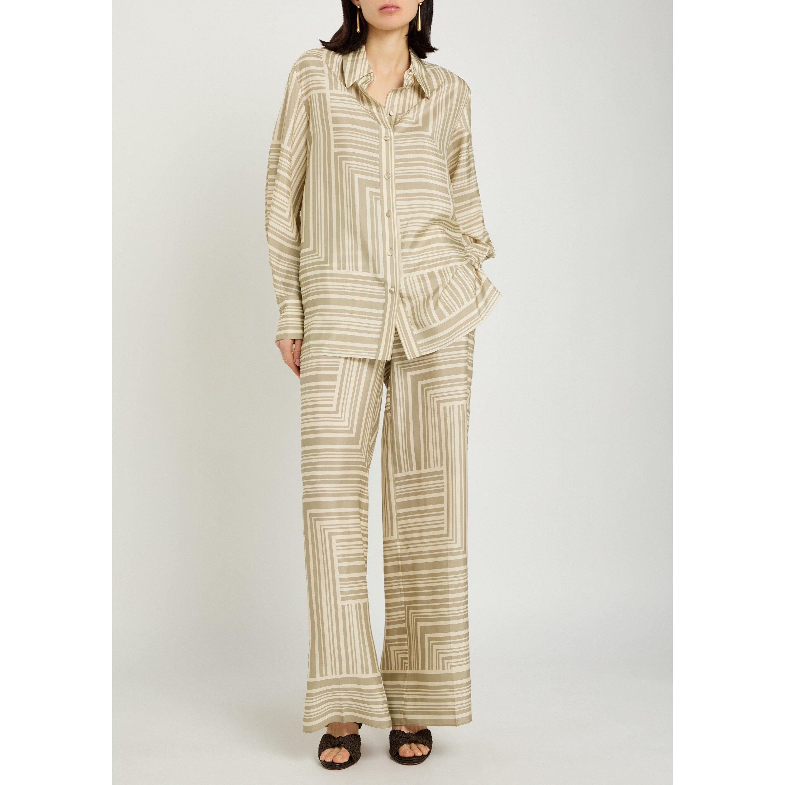 BEIGE - Joseph - TR DIJON GRID SILK TROUSERS - 5
