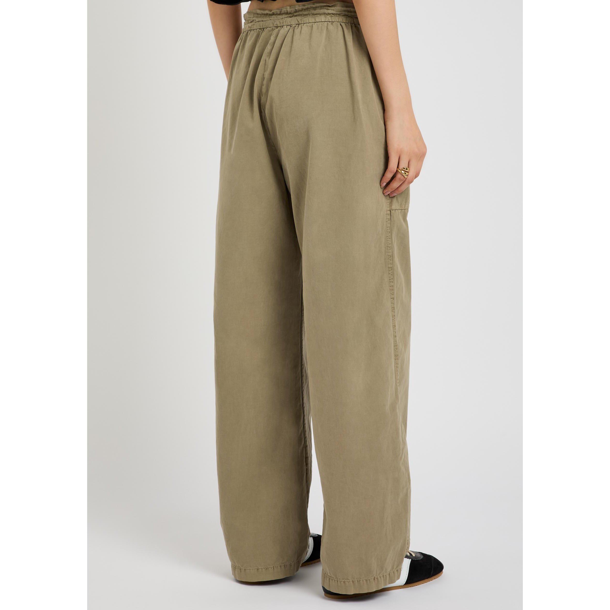GREEN - Frame Denim - Women's The Gallery Cotton Wide-Leg Trousers - 3