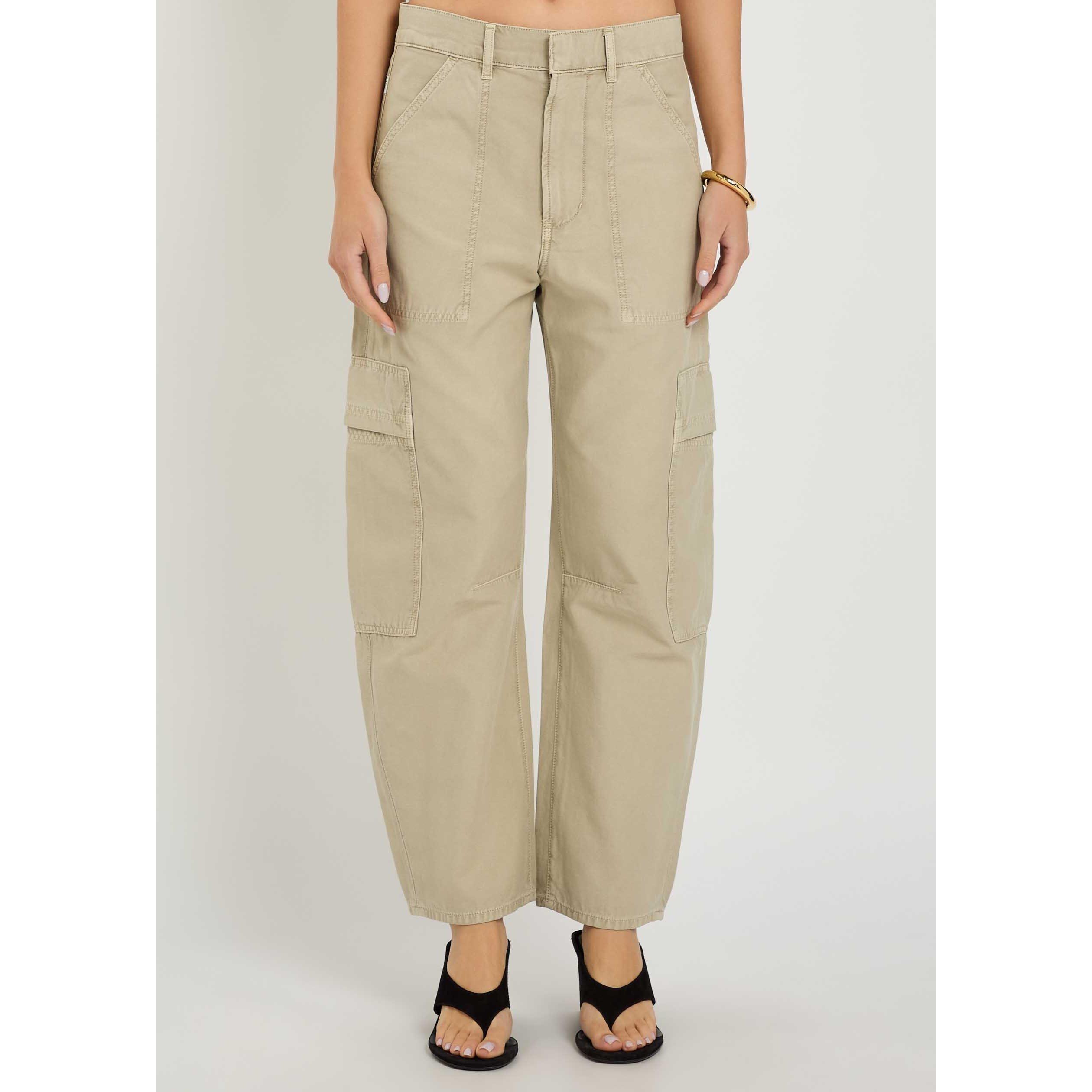 BEIGE - Citizens Of Humanity - Women's Marcelle Cotton Cargo Trousers - 2