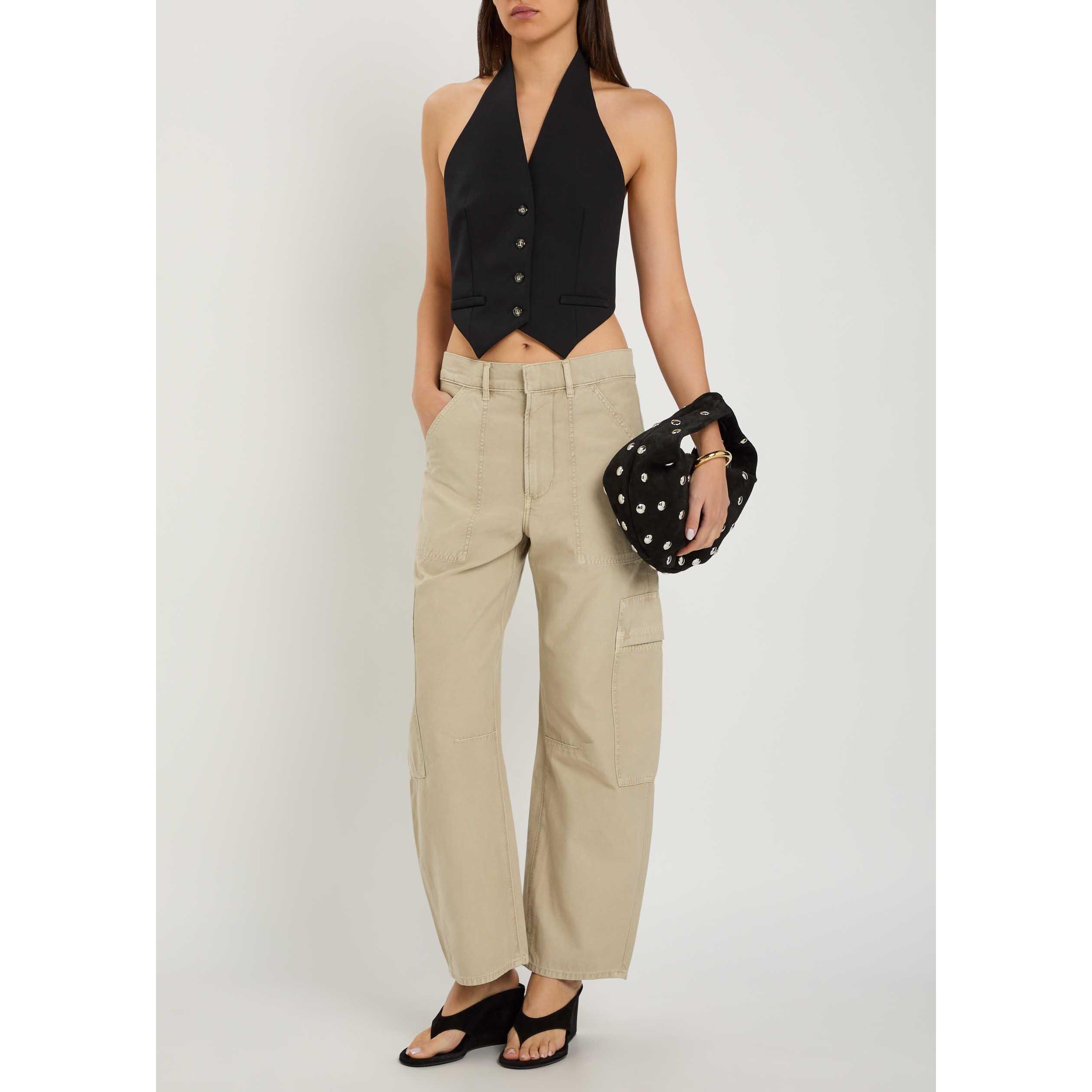 BEIGE - Citizens Of Humanity - Women's Marcelle Cotton Cargo Trousers - 5