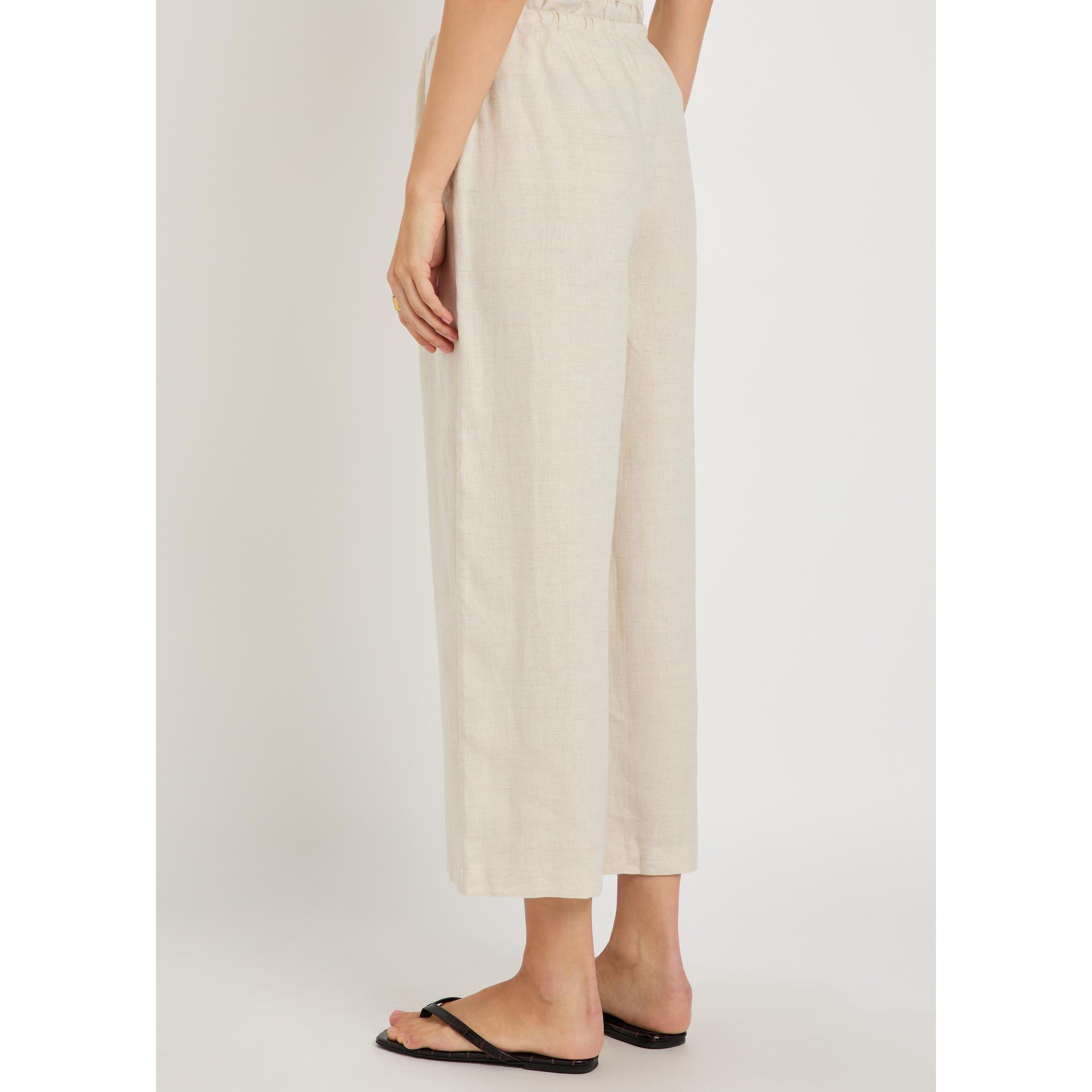 BEIGE - Staud - TR MATEO LINEN CROPPED PANT - 3