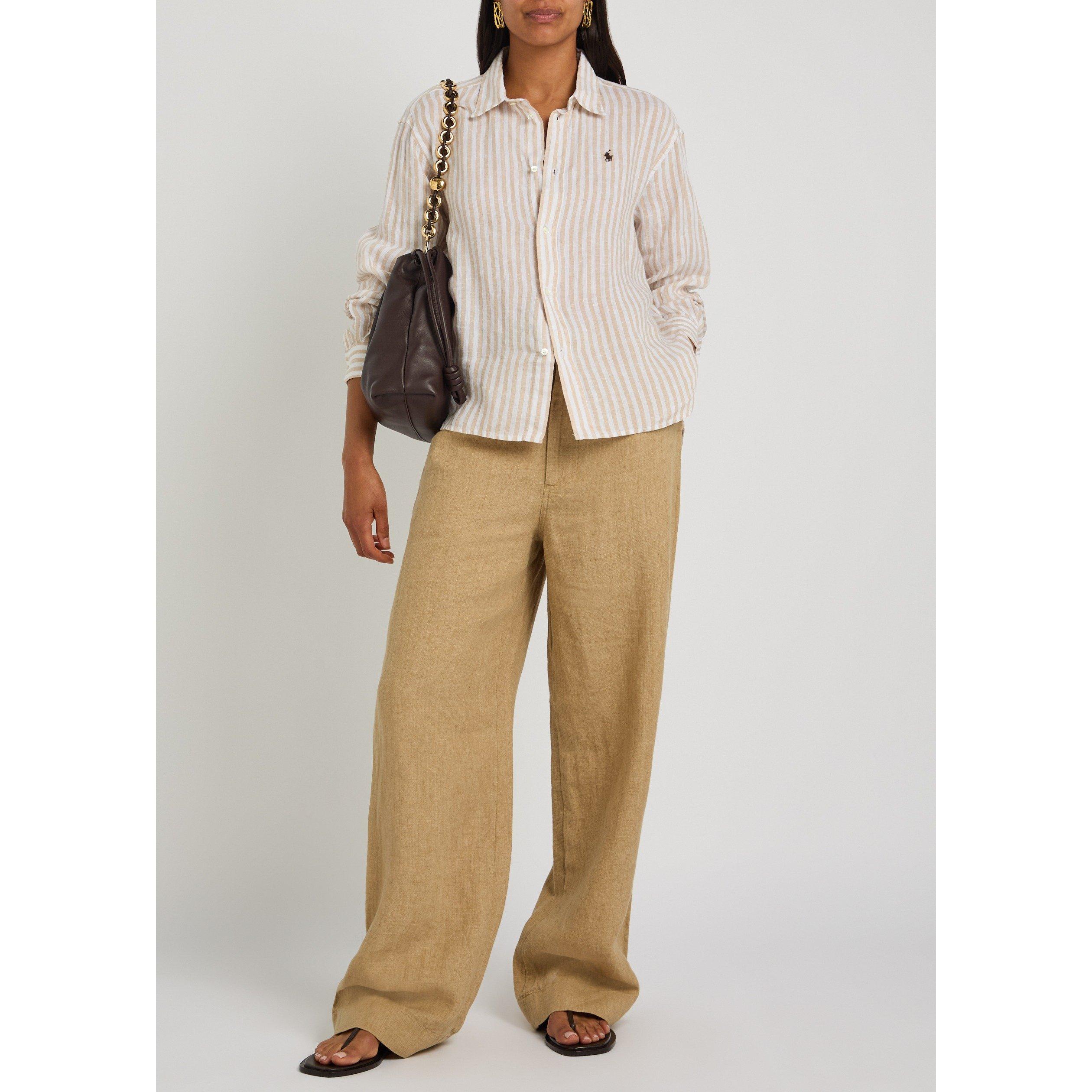 BROWN - Polo Ralph Lauren - TR WOVEN WIDE LEG TROUSERS - 5