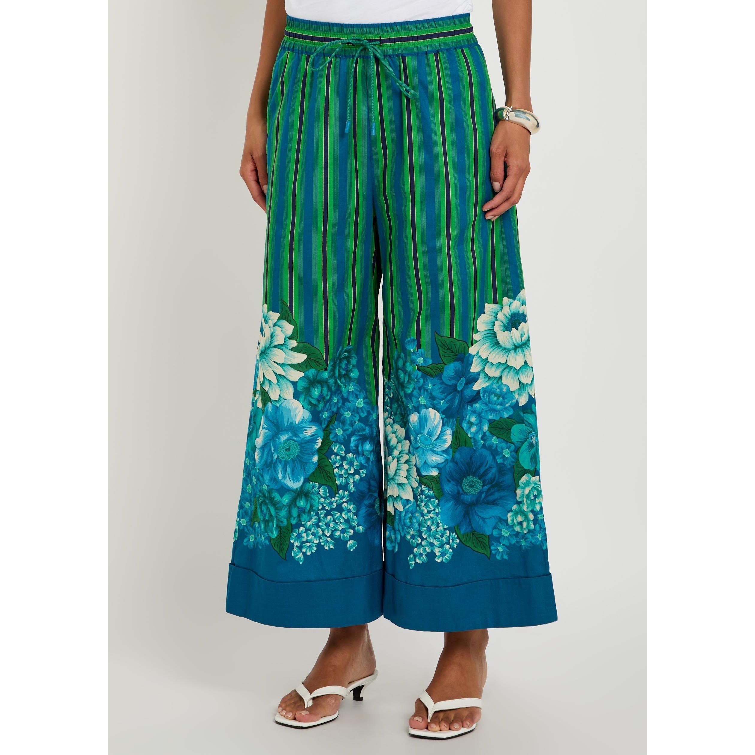 MULTICOLOURED - Alemais - Women's Margo Cropped Wide-Leg Cotton Trousers - 2
