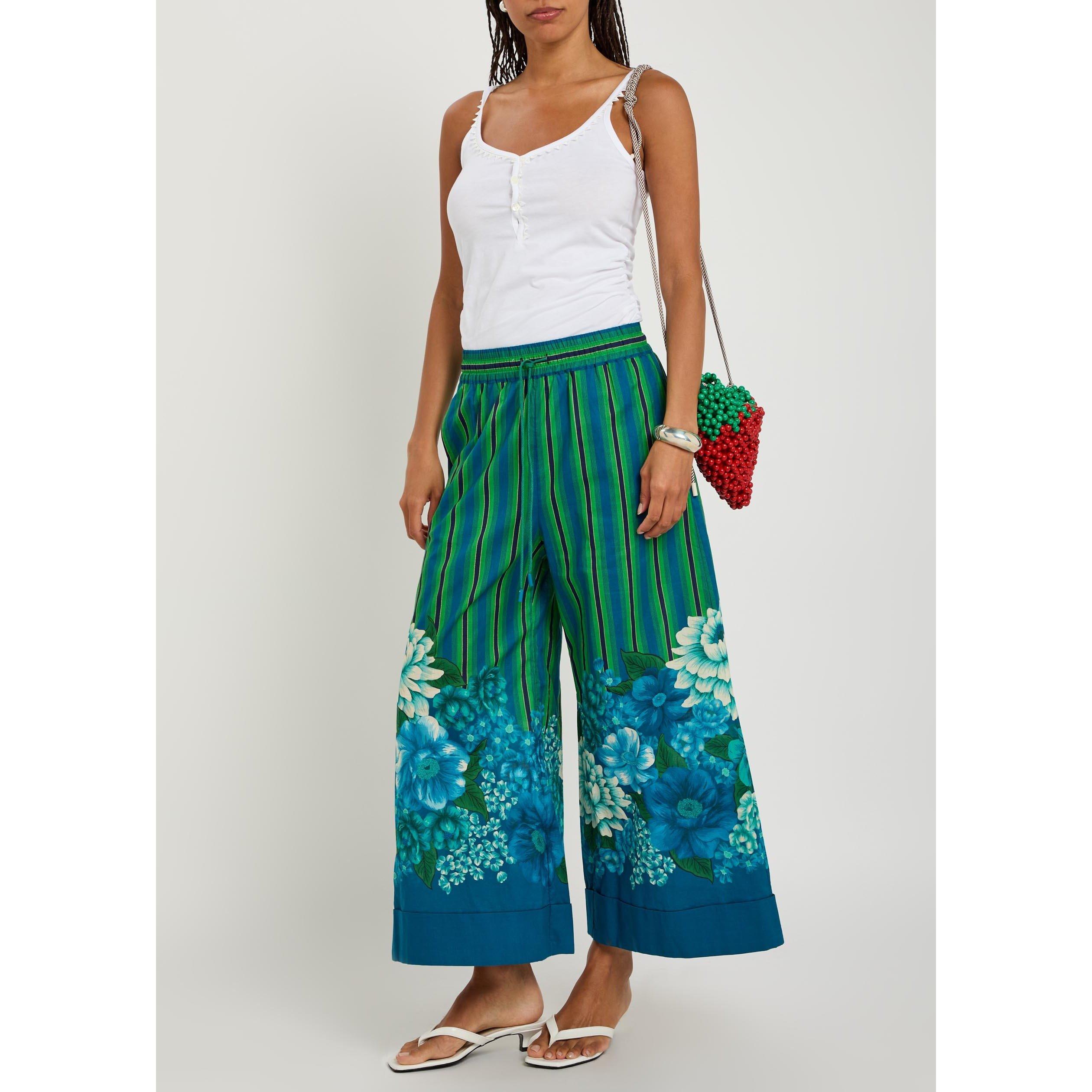 MULTICOLOURED - Alemais - Women's Margo Cropped Wide-Leg Cotton Trousers - 5