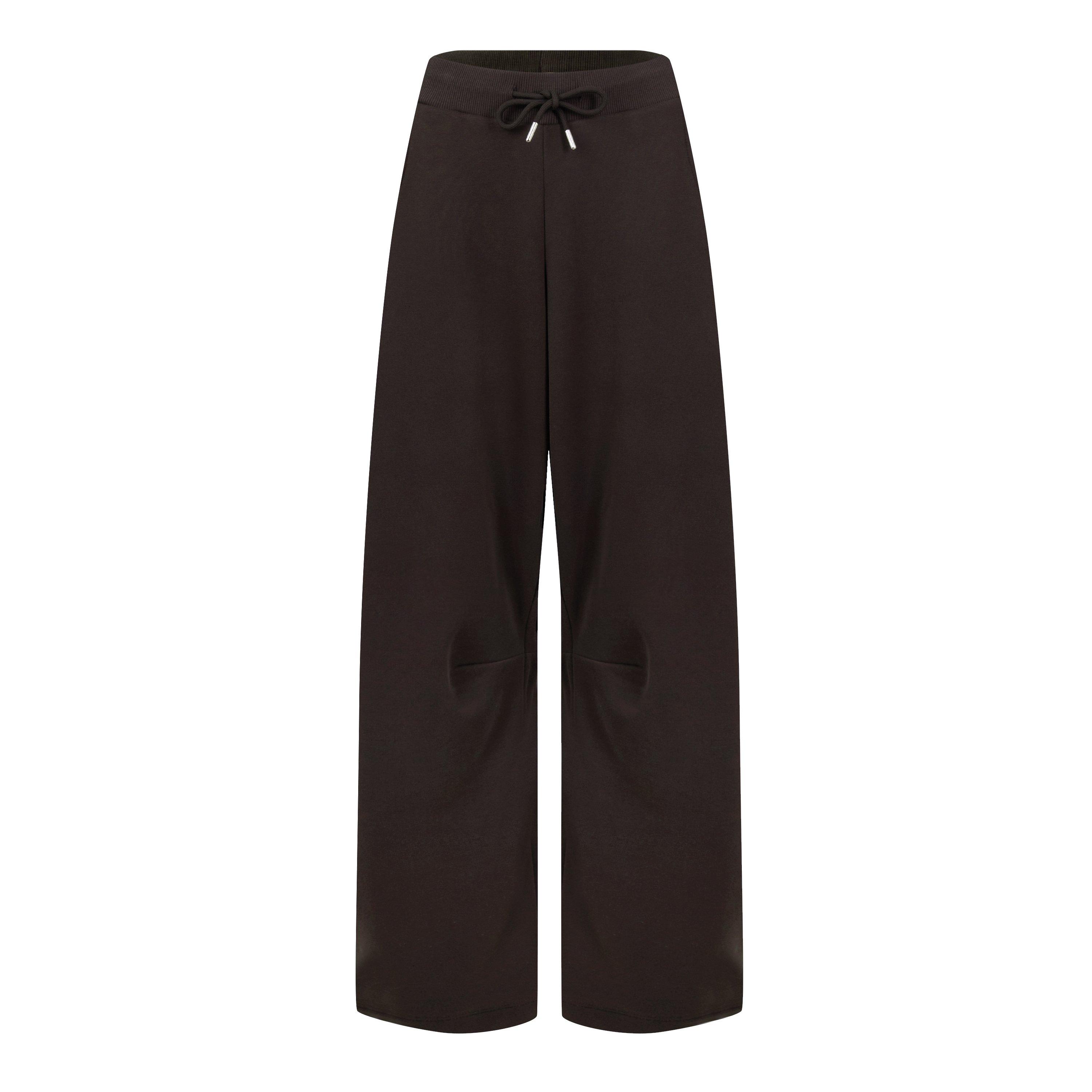 DARK BROWN - TALA - Women's Barrel Leg Cotton Joggers - 1