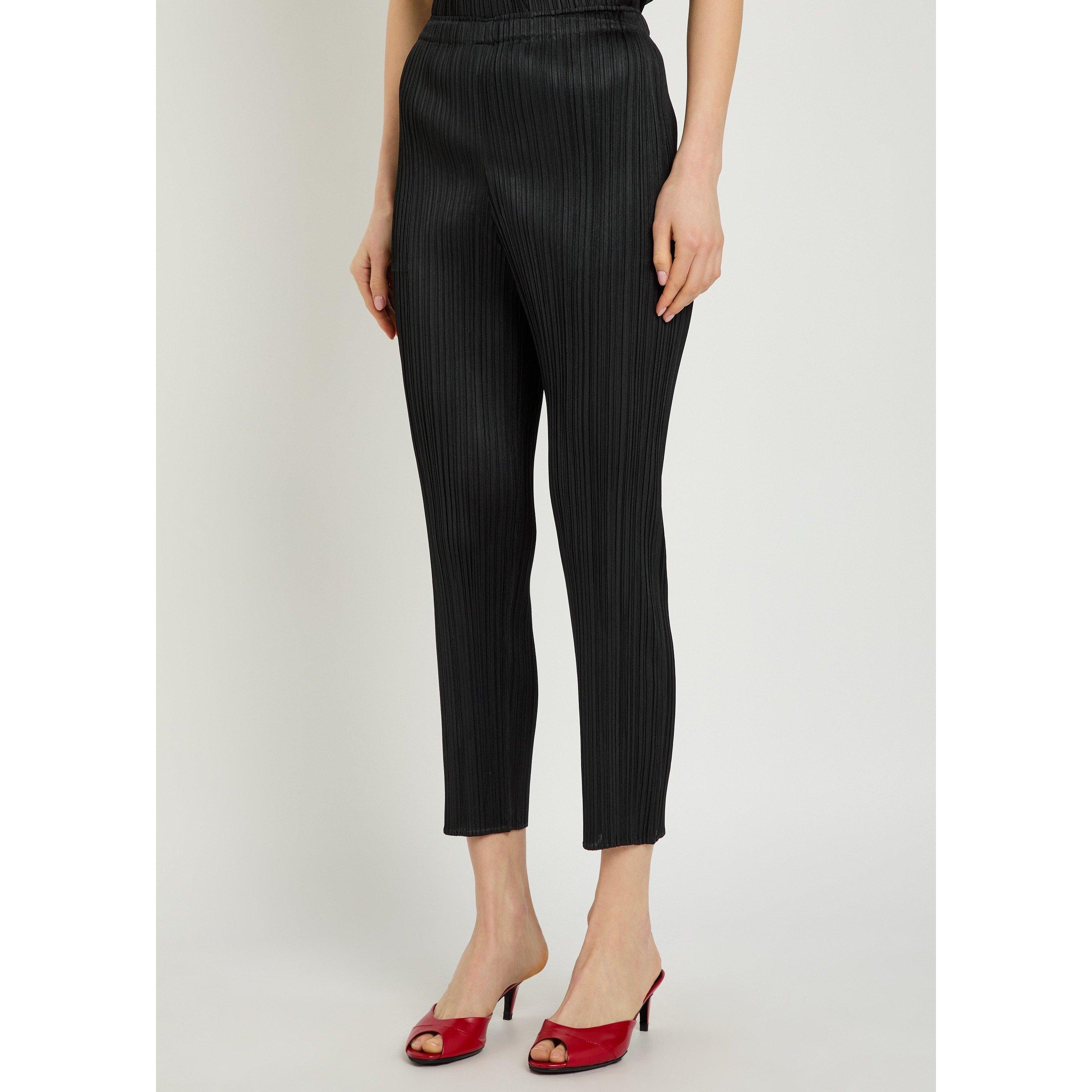BLACK - Issey Miyake - Women's Pleats Please Slim-Fit Tapered Trousers - 2