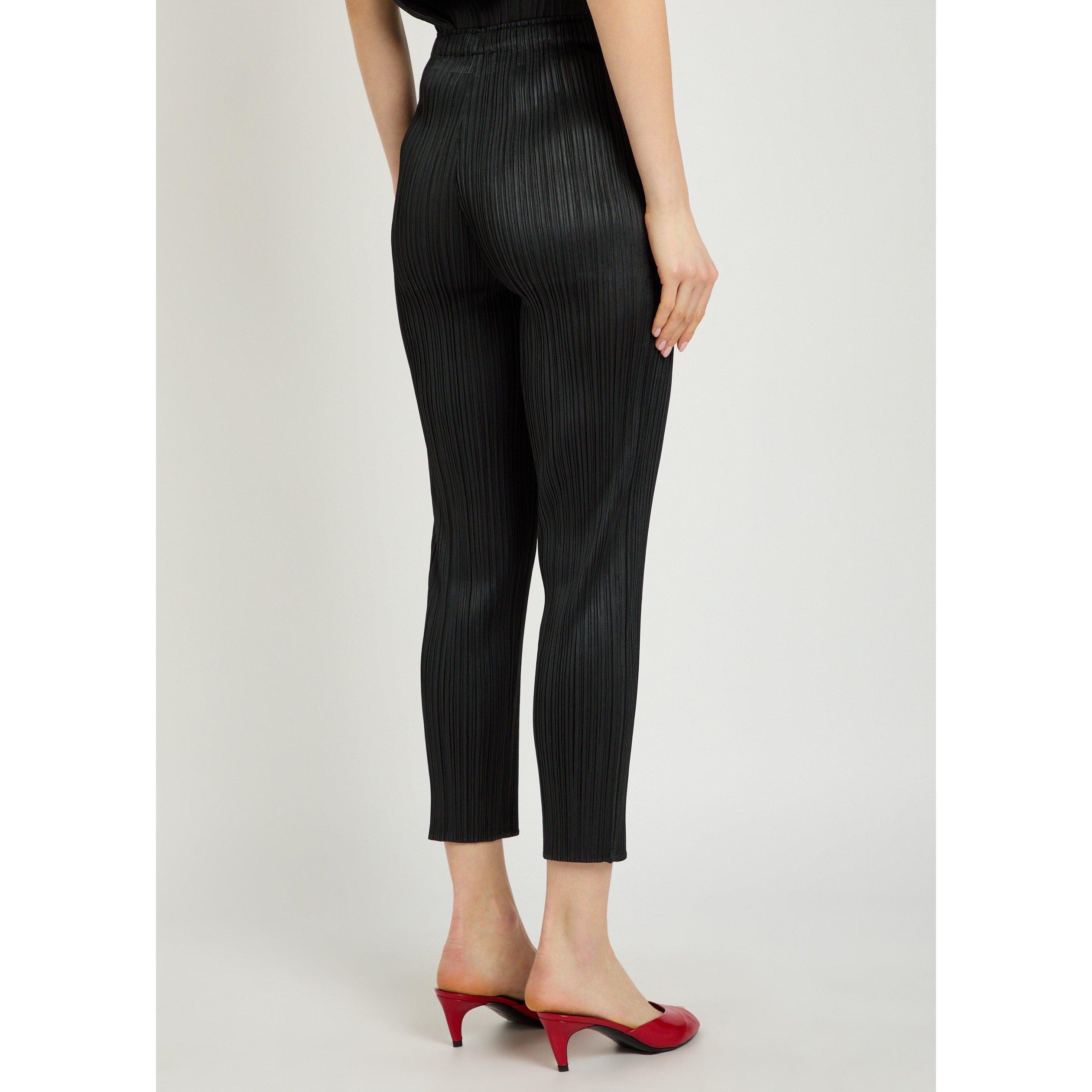 BLACK - Issey Miyake - Women's Pleats Please Slim-Fit Tapered Trousers - 3