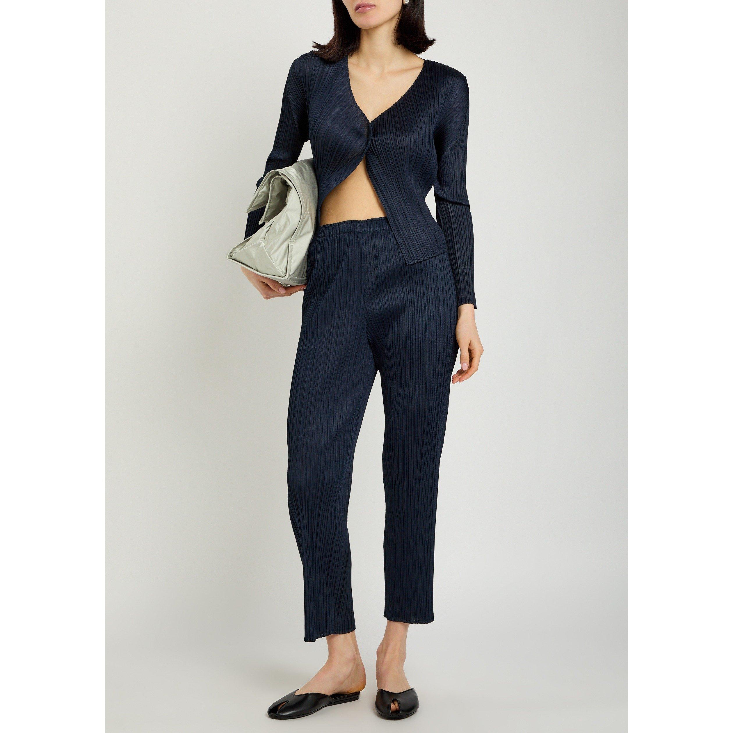 NAVY - Issey Miyake - Women's Pleats Please Tapered Trousers - 5