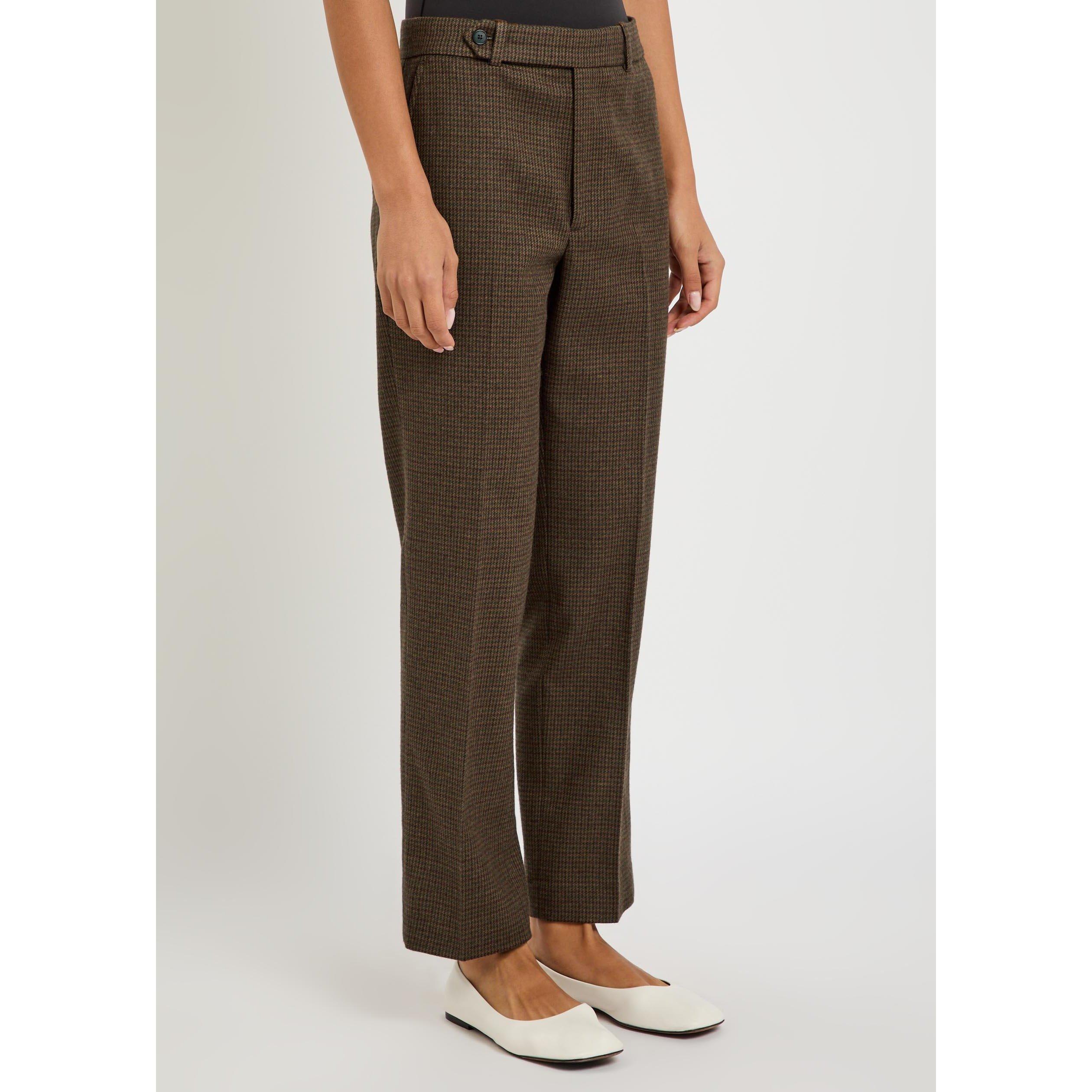 BROWN AND OTHER - Polo Ralph Lauren - Women's Houndstooth Cotton Slim-Fit Trousers - 2