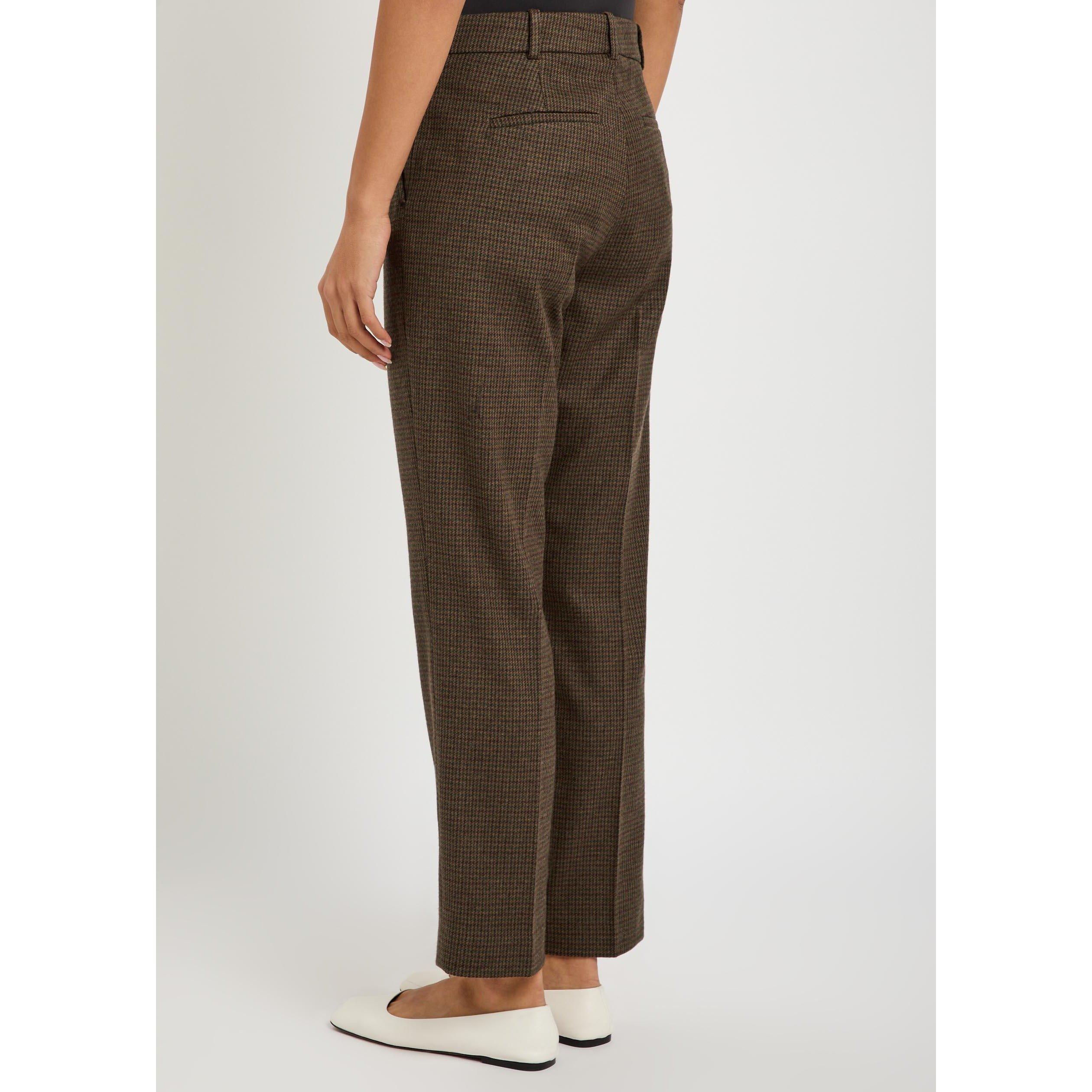 BROWN AND OTHER - Polo Ralph Lauren - Women's Houndstooth Cotton Slim-Fit Trousers - 3