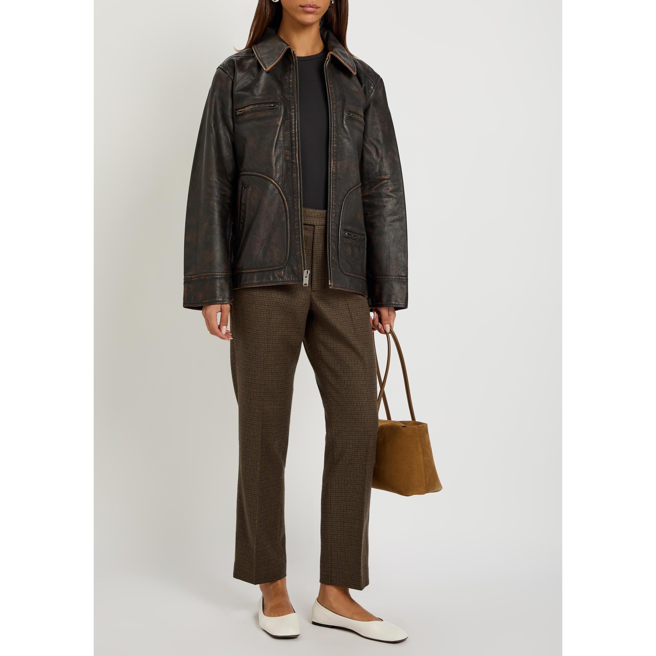 BROWN AND OTHER - Polo Ralph Lauren - Women's Houndstooth Cotton Slim-Fit Trousers - 5