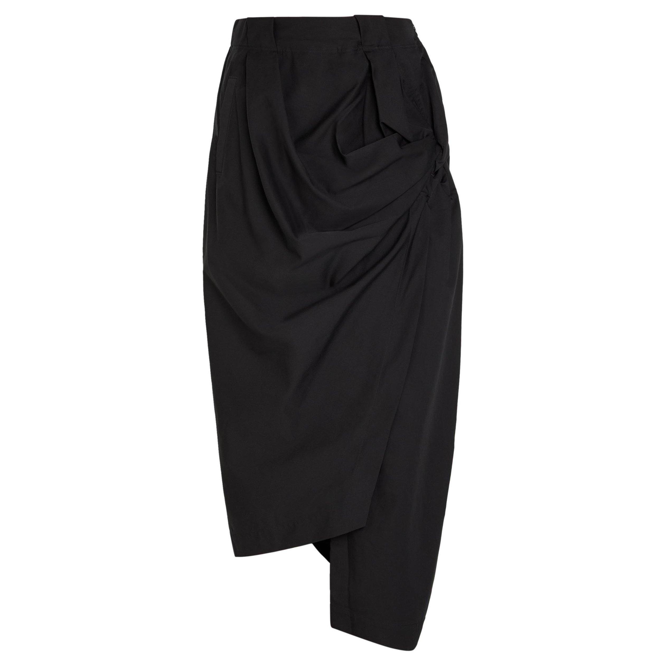 BLACK - Issey Miyake - Women's Twisted Drape Wide Leg Trousers - 1