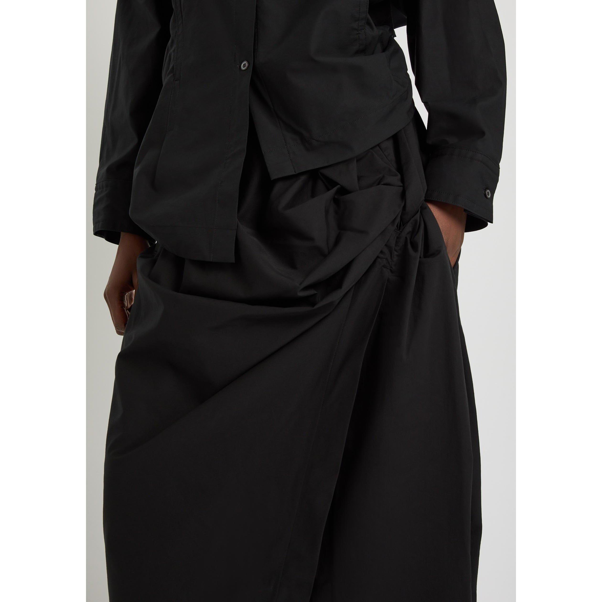 BLACK - Issey Miyake - Women's Twisted Drape Wide Leg Trousers - 4