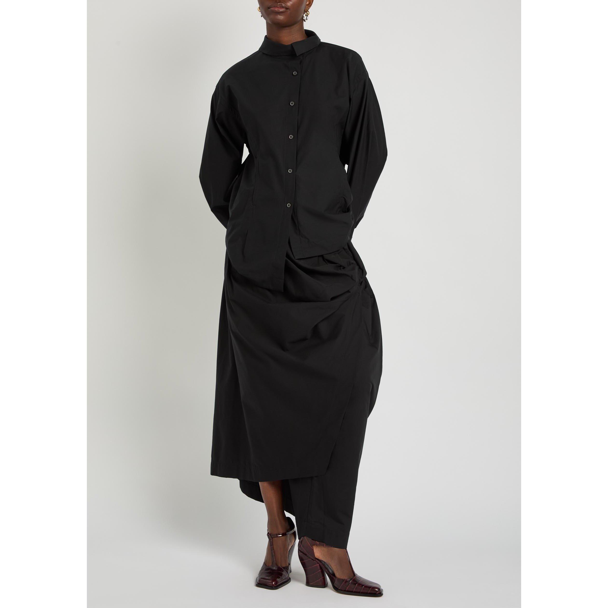 BLACK - Issey Miyake - Women's Twisted Drape Wide Leg Trousers - 5