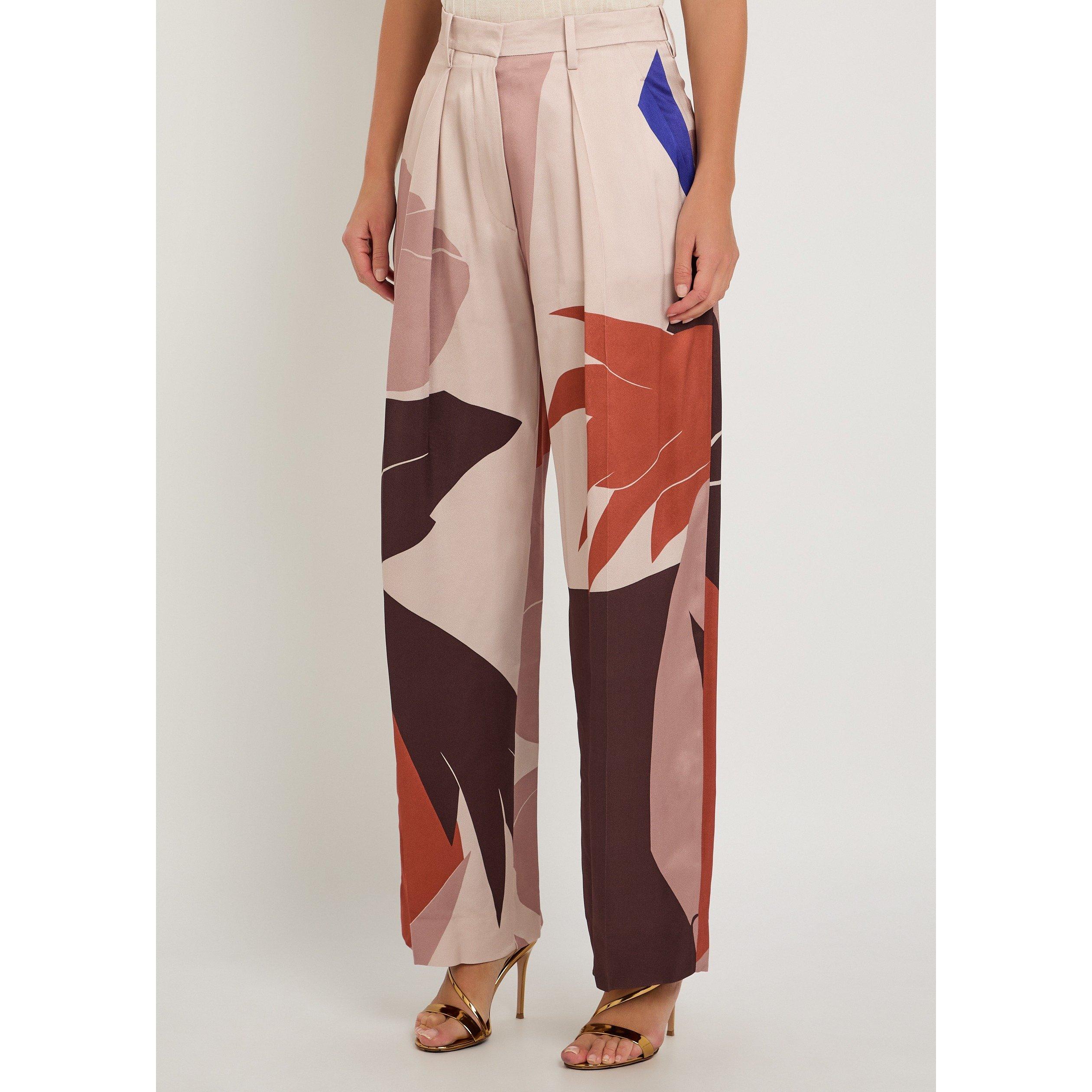 PINK AND OTHER - Victoria Beckham - Women's Cecilia Printed Wide-Leg Trousers - 2