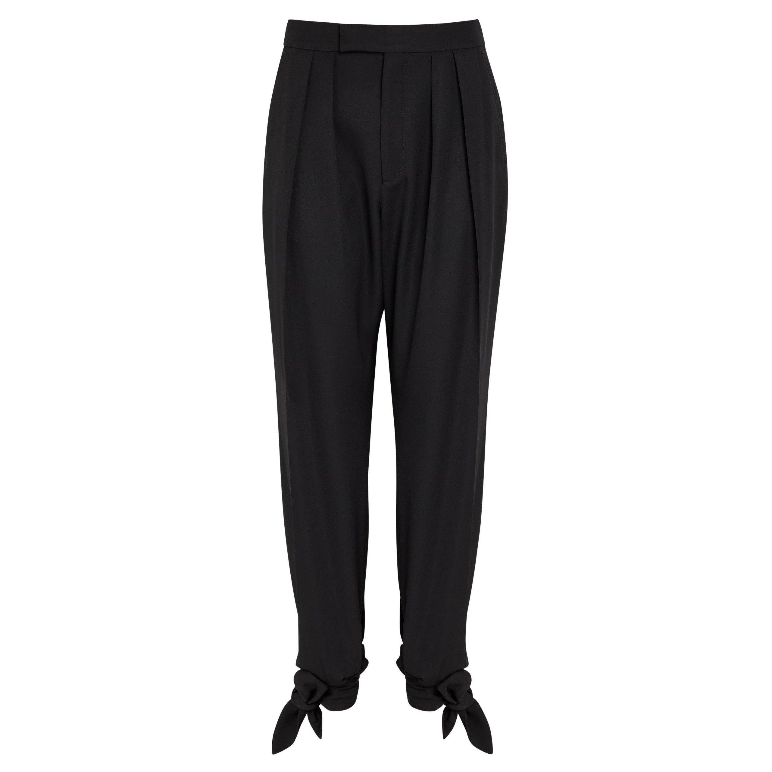 BLACK - Chloe - Women's Wool Tapered Trousers - 1