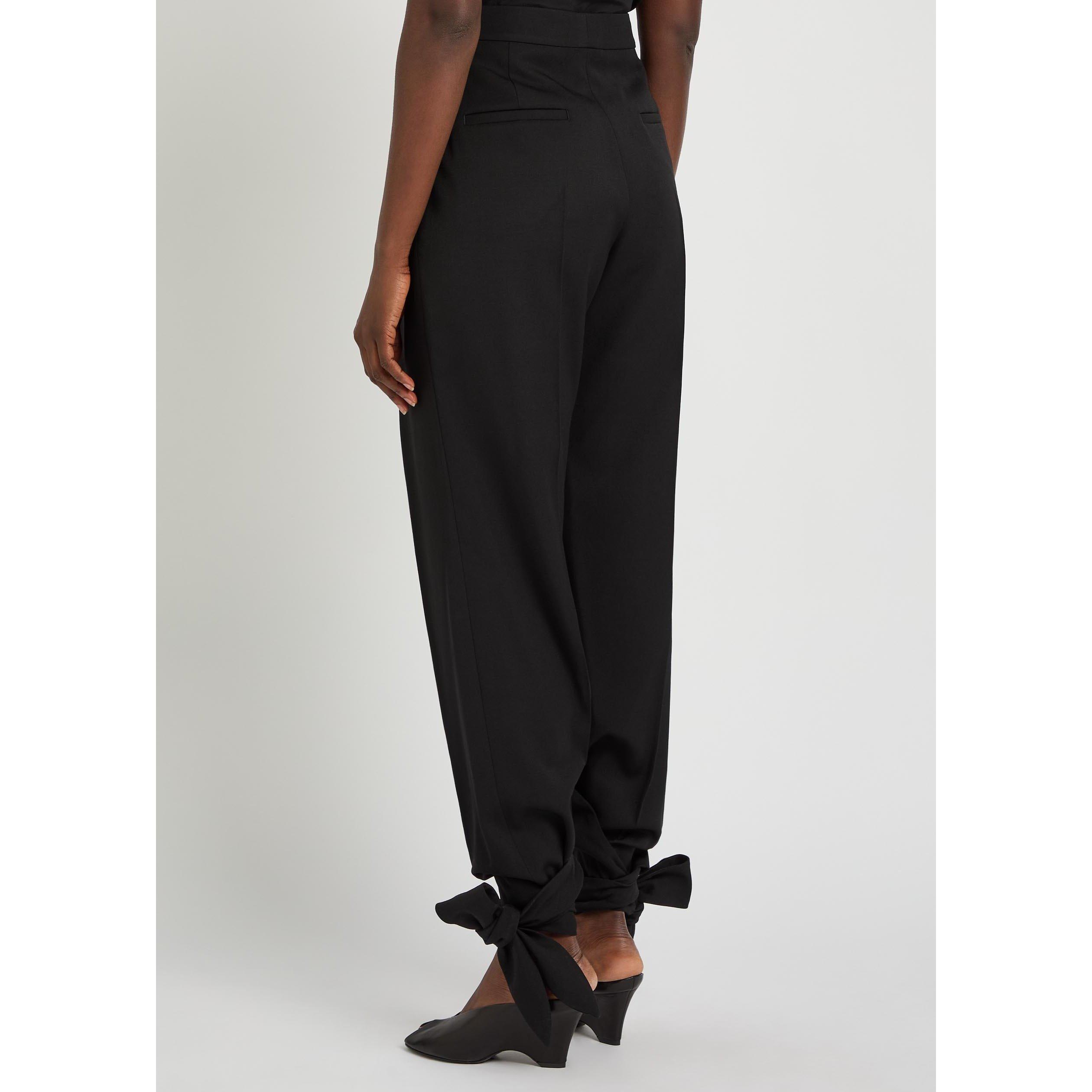BLACK - Chloe - Women's Wool Tapered Trousers - 3