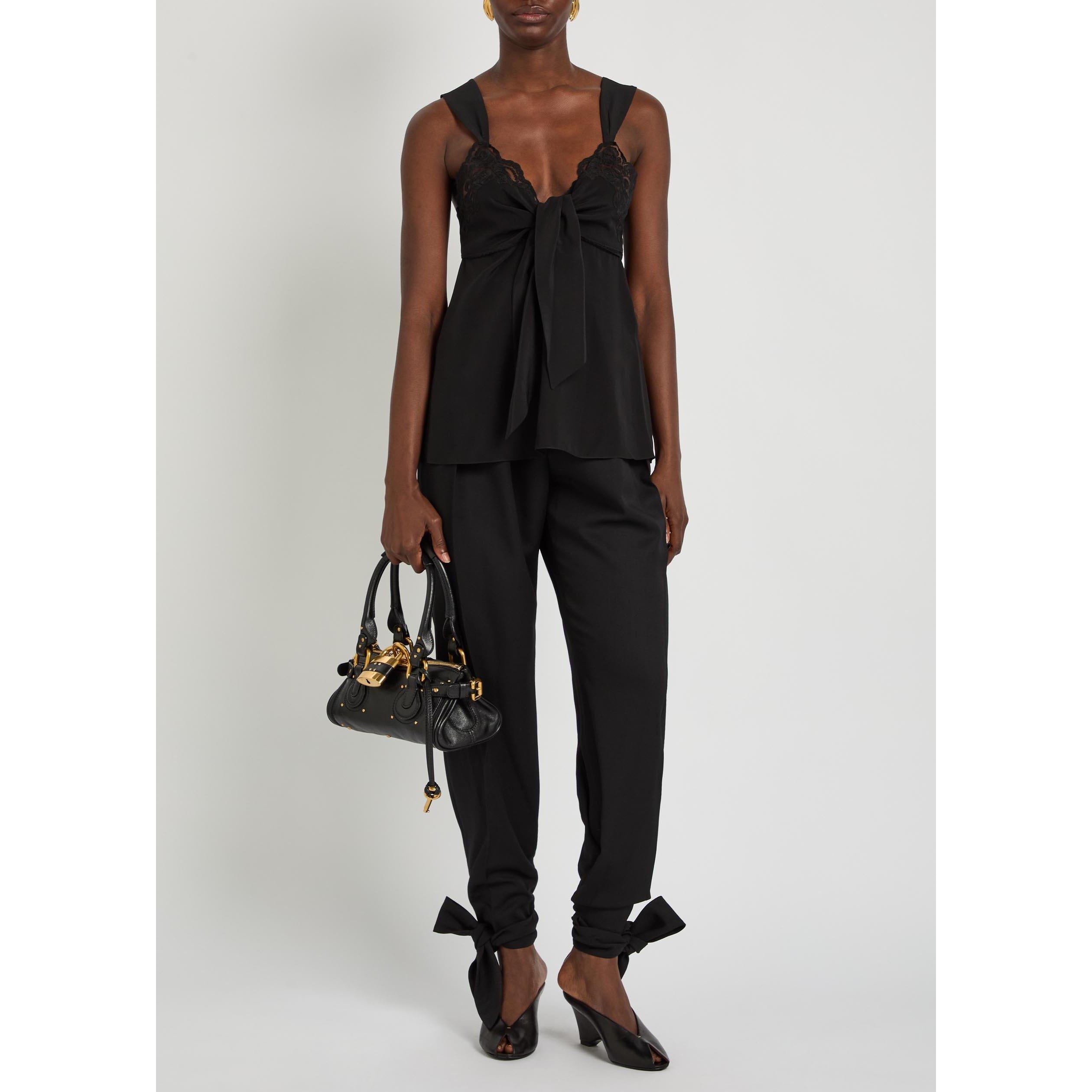 BLACK - Chloe - Women's Wool Tapered Trousers - 5