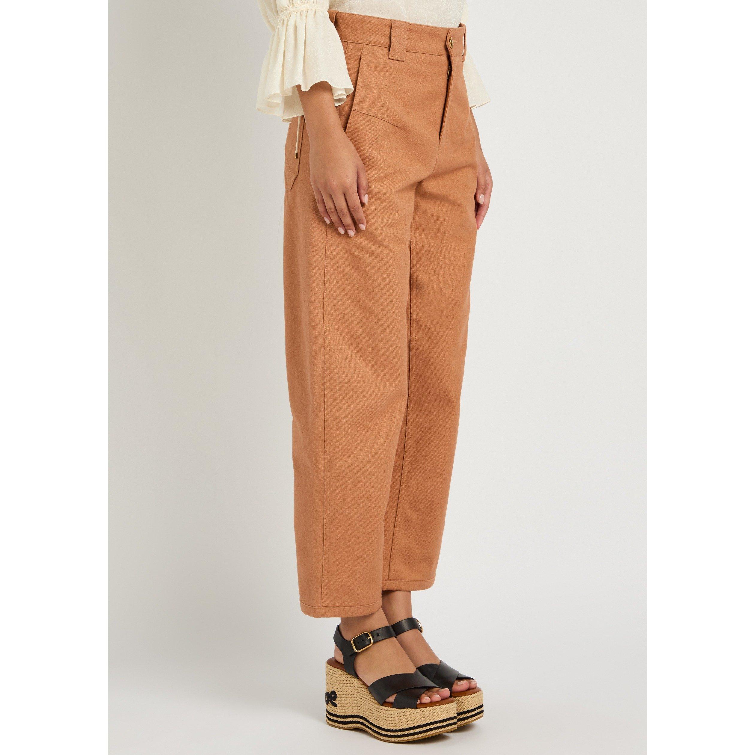 PINK - Chloe - Women's Cotton Cropped Wide-Leg Trousers - 2