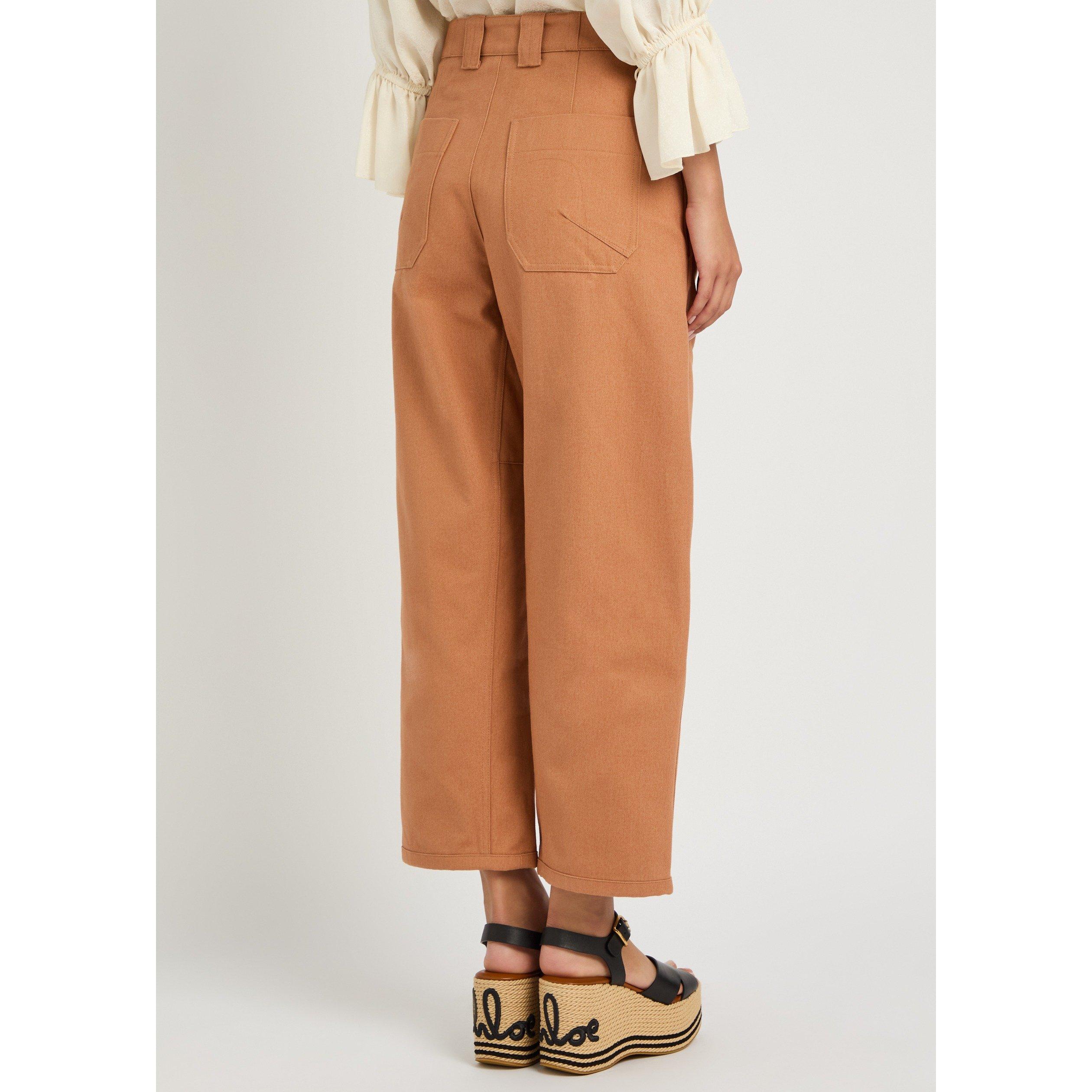 PINK - Chloe - Women's Cotton Cropped Wide-Leg Trousers - 3