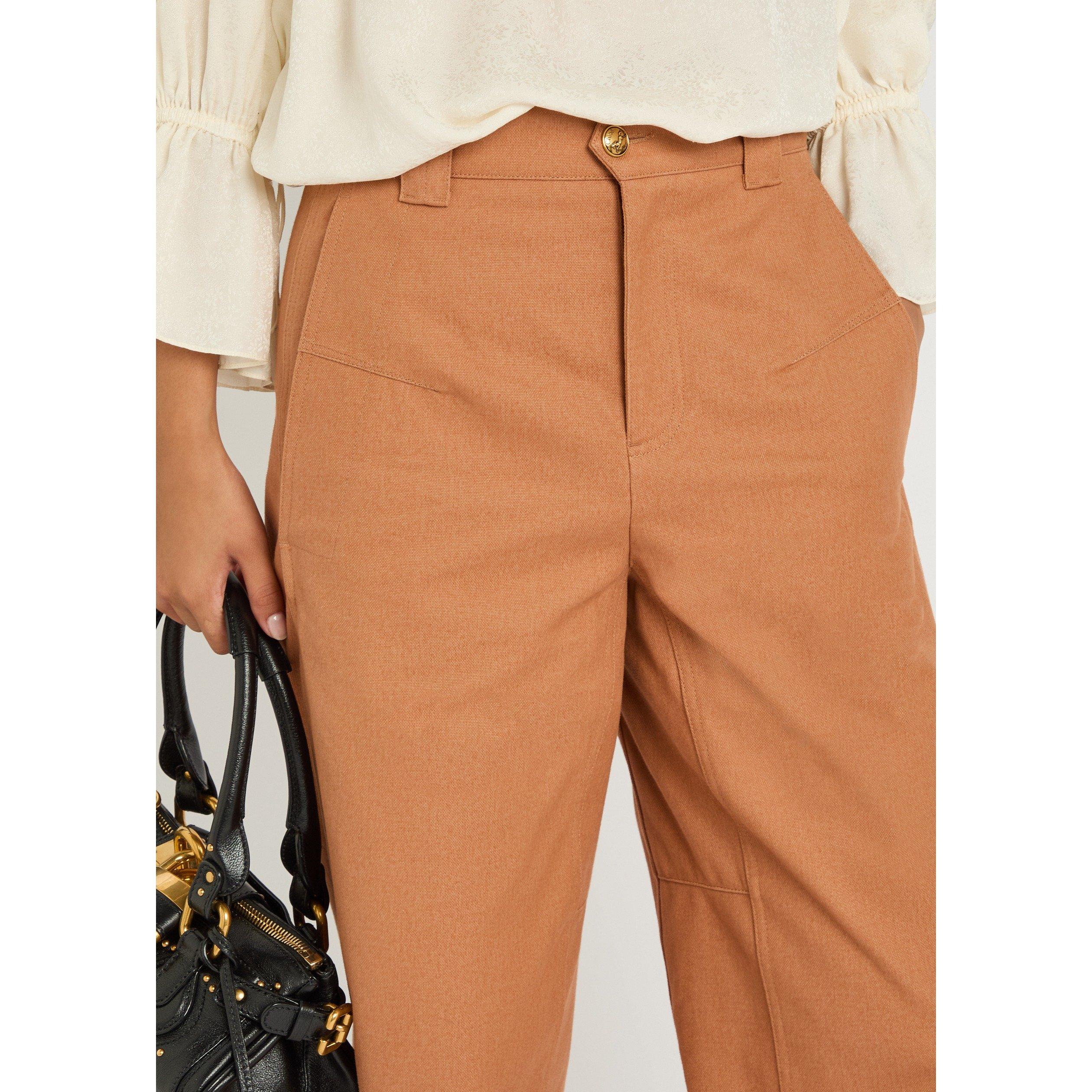 PINK - Chloe - Women's Cotton Cropped Wide-Leg Trousers - 4