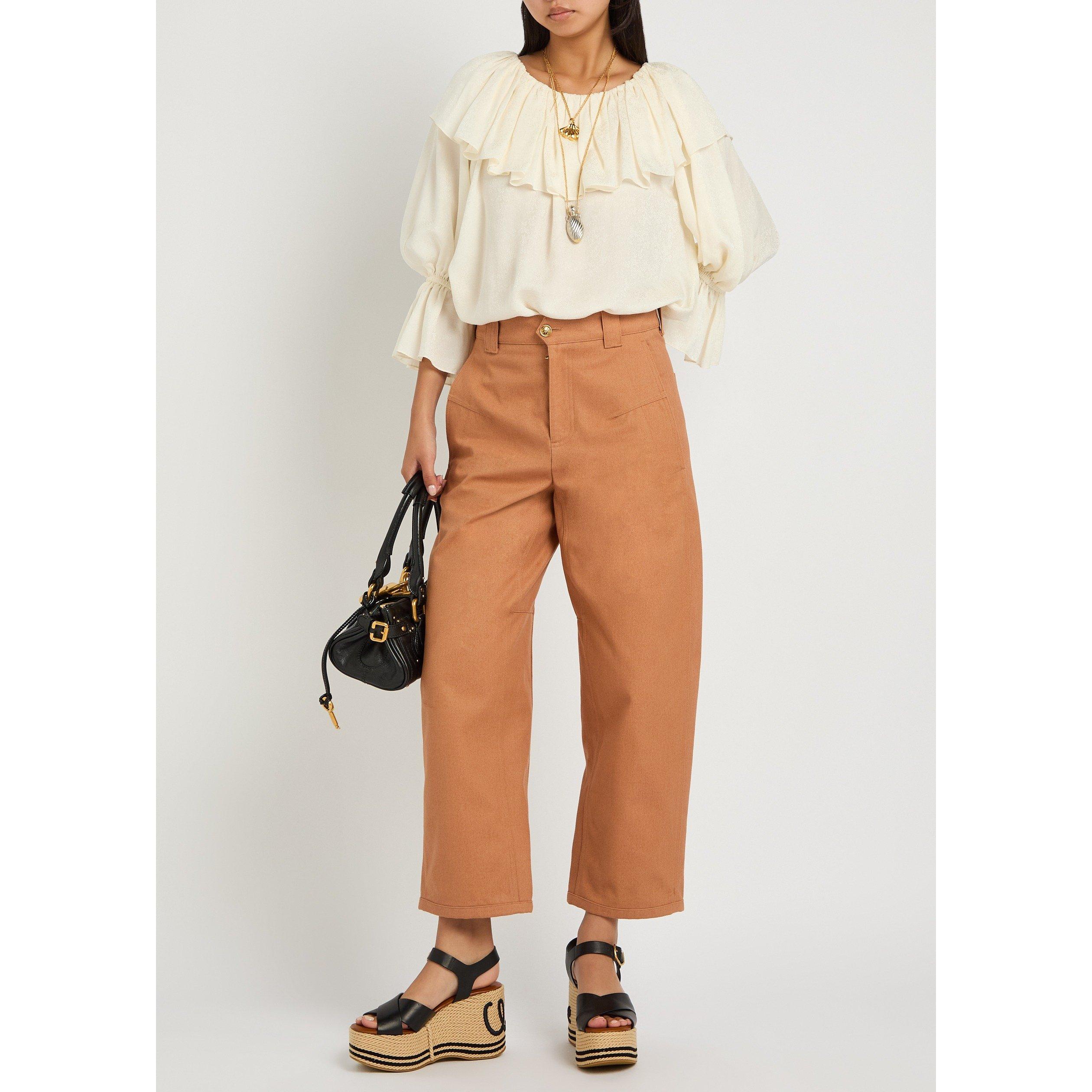 PINK - Chloe - Women's Cotton Cropped Wide-Leg Trousers - 5