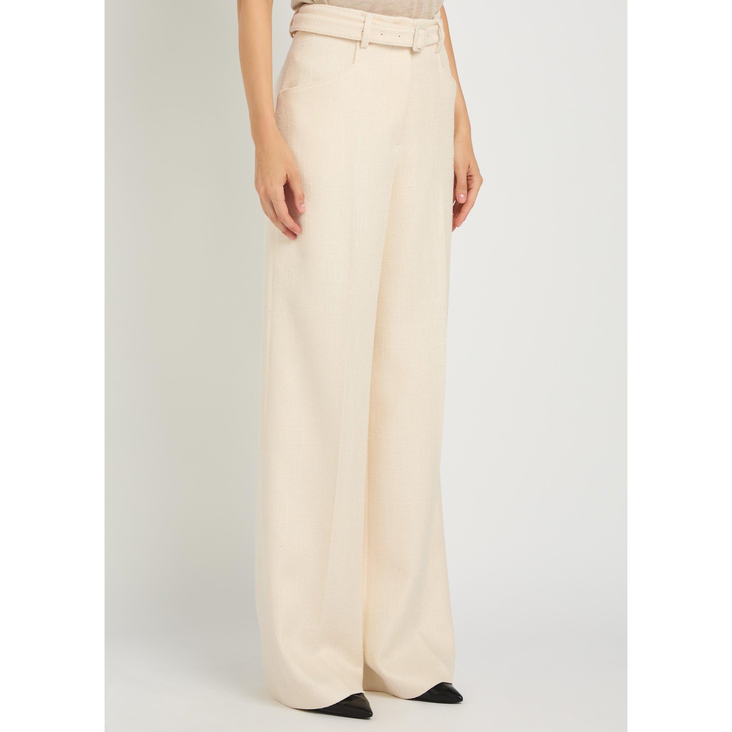 IVORY - Gabriela Hearst - Women's Norman Silk Wool Wide-Leg Trousers - 2