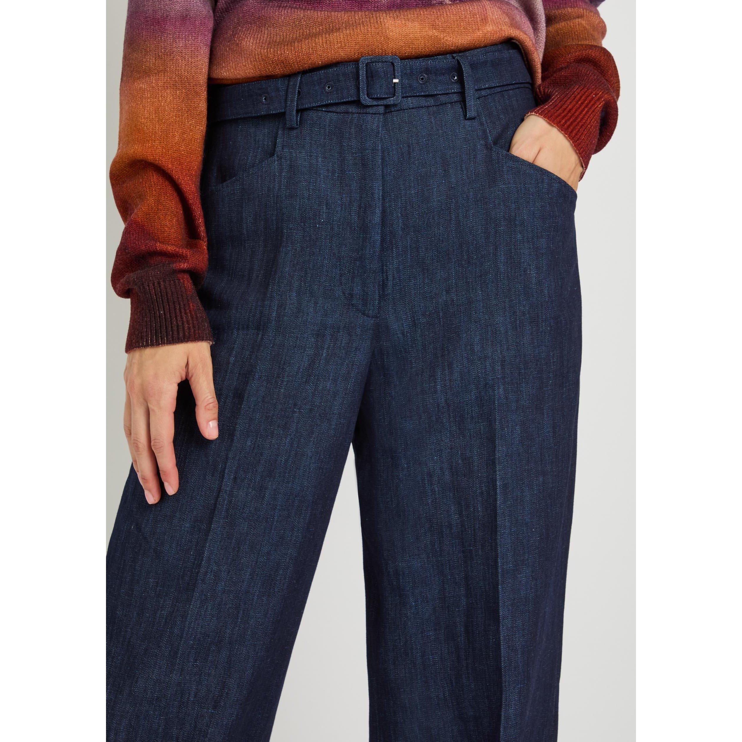 DENIM - Gabriela Hearst - Women's Norman Cotton High-Waisted Wide-Leg Trousers - 4