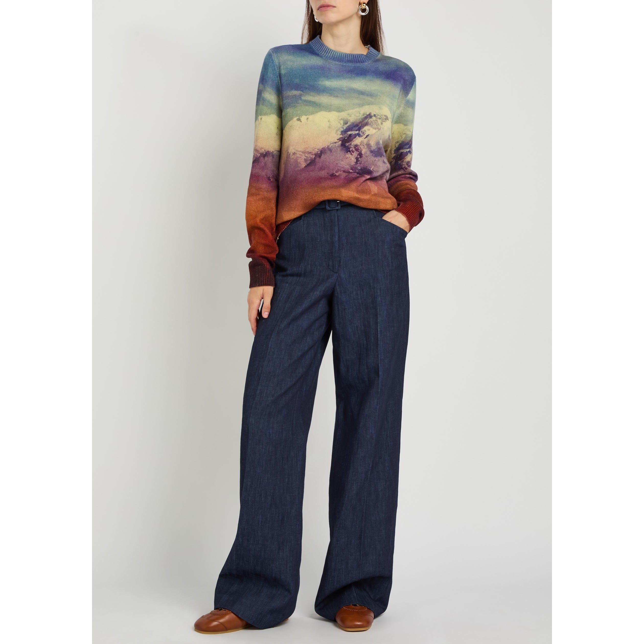 DENIM - Gabriela Hearst - Women's Norman Cotton High-Waisted Wide-Leg Trousers - 5