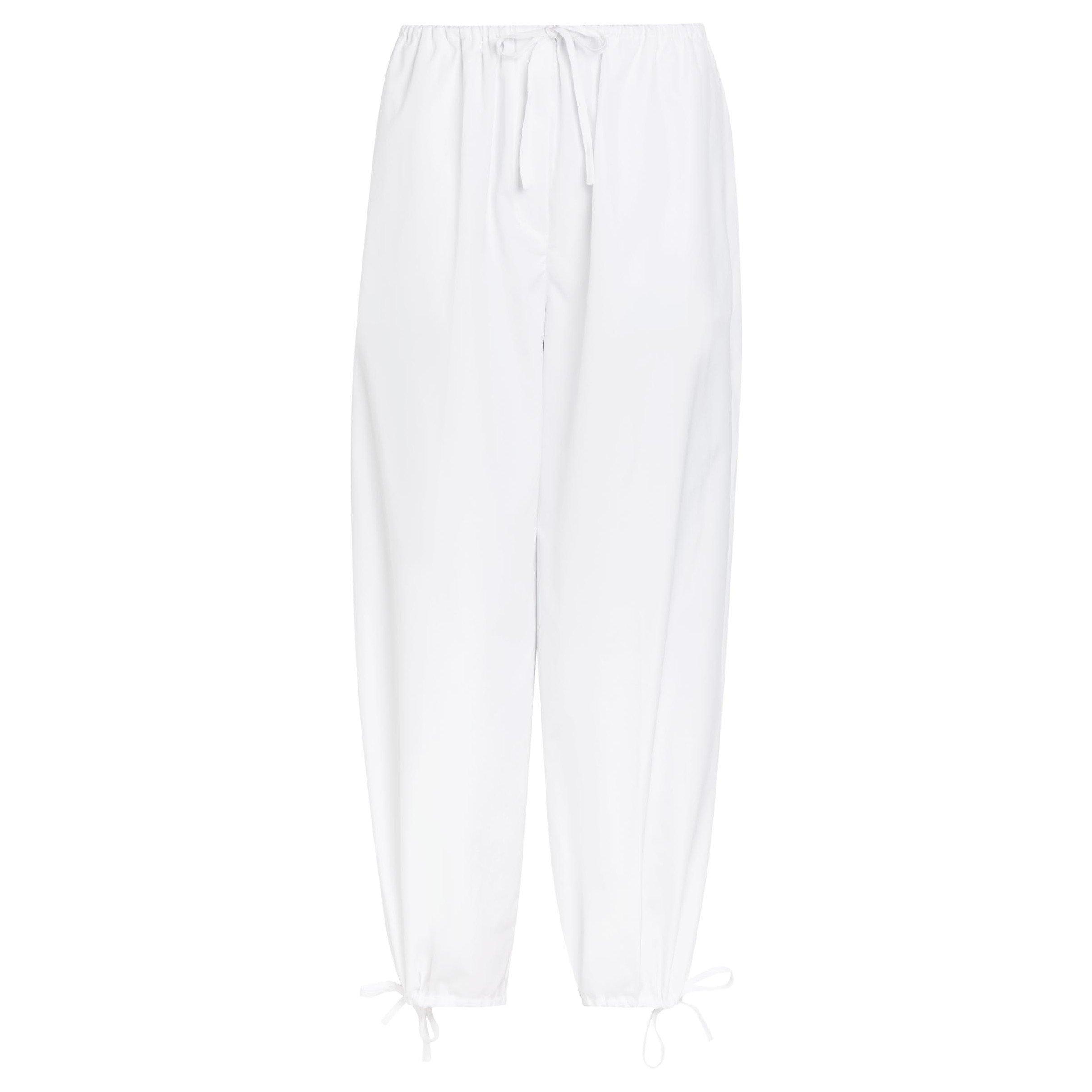 WHITE - Toteme - DRAWSTRING COTTON TROUSER