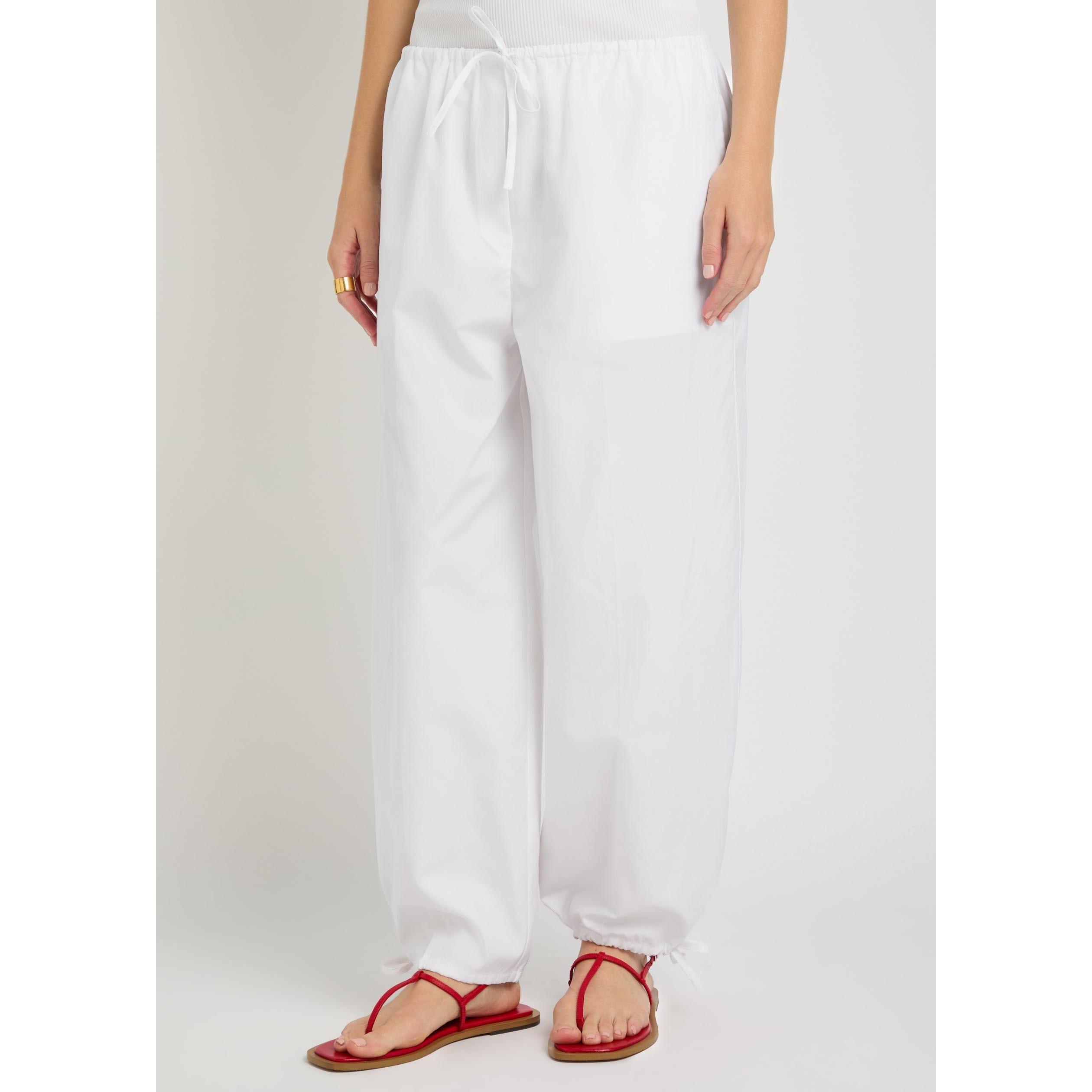 WHITE - Toteme - DRAWSTRING COTTON TROUSERS - 2