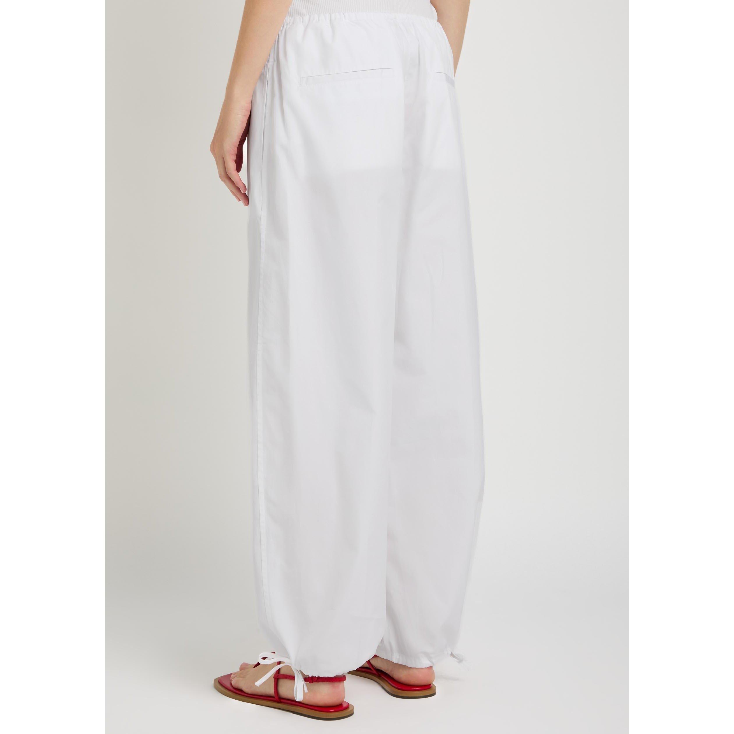 WHITE - Toteme - DRAWSTRING COTTON TROUSERS - 3