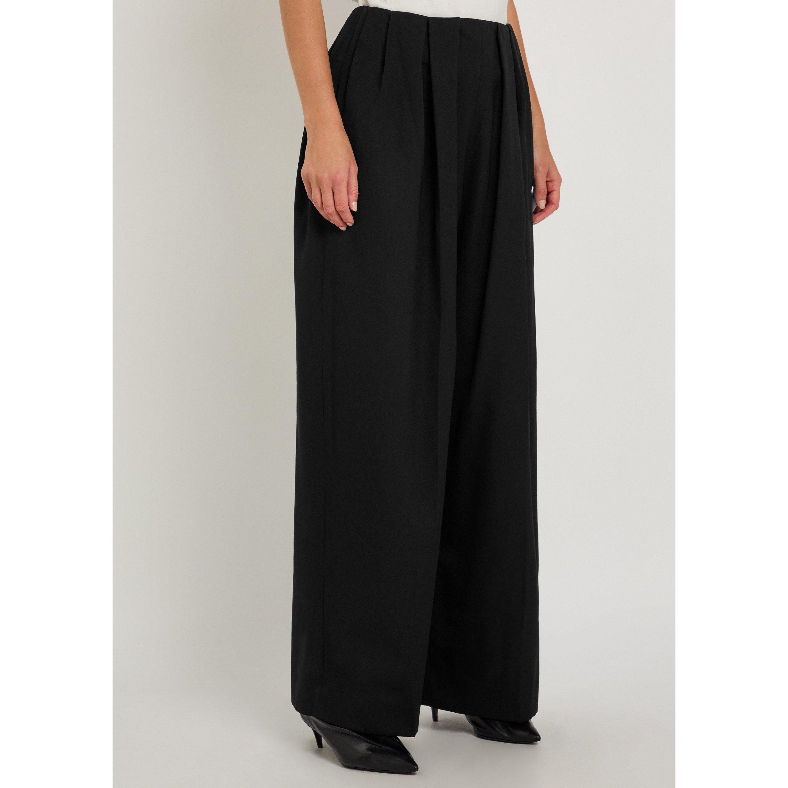 BLACK - Khaite - Women's Kaia Wool Wide-Leg Trousers - 2