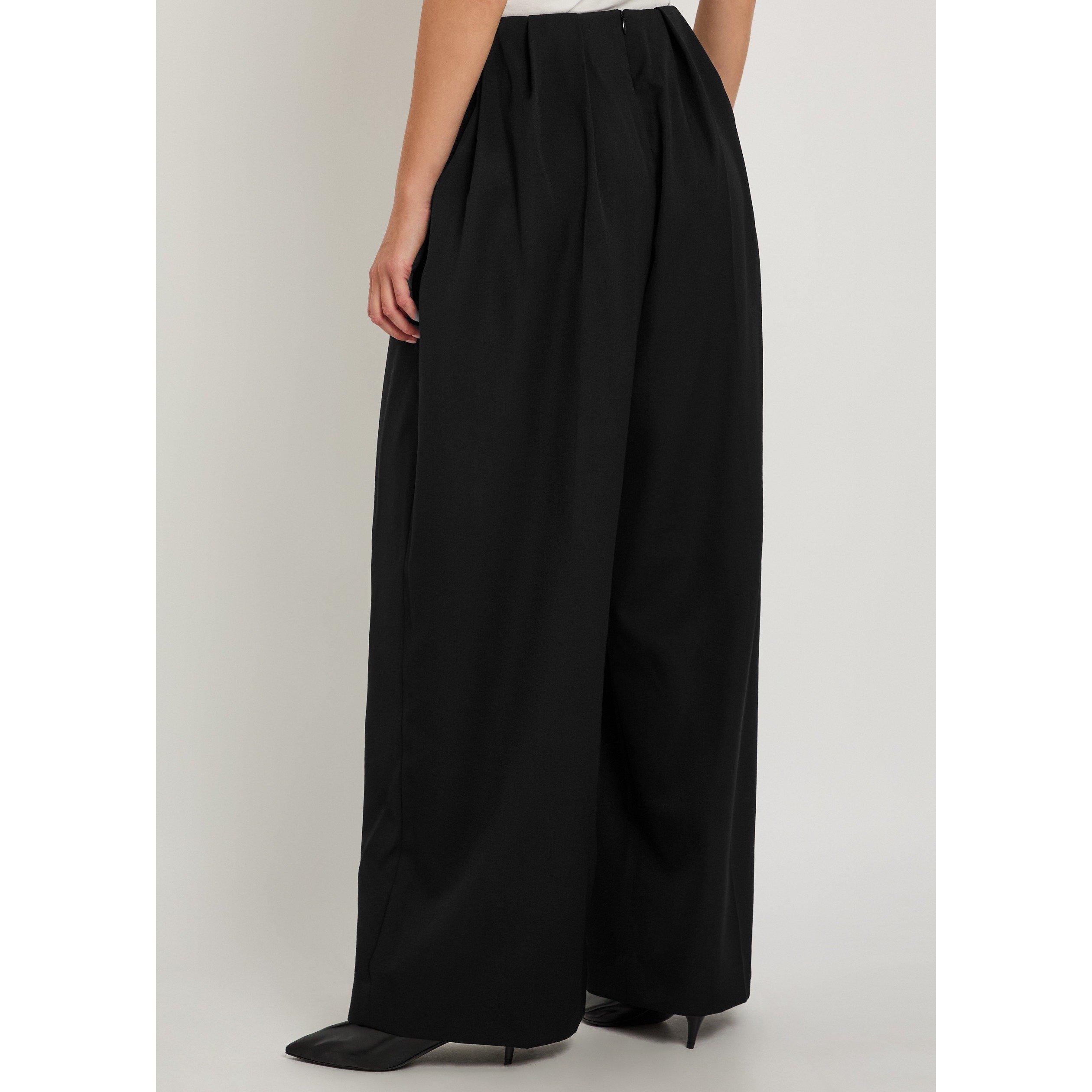 BLACK - Khaite - Women's Kaia Wool Wide-Leg Trousers - 3